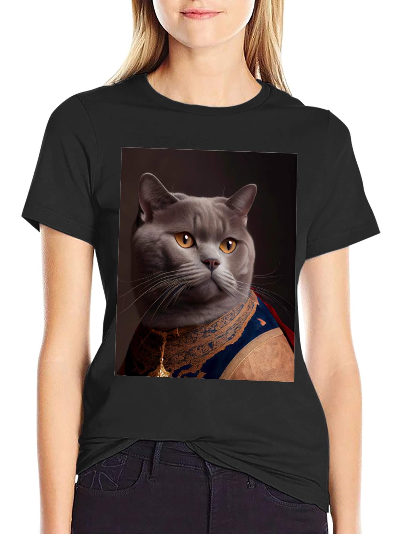 Cat King Portrait T-Shirt