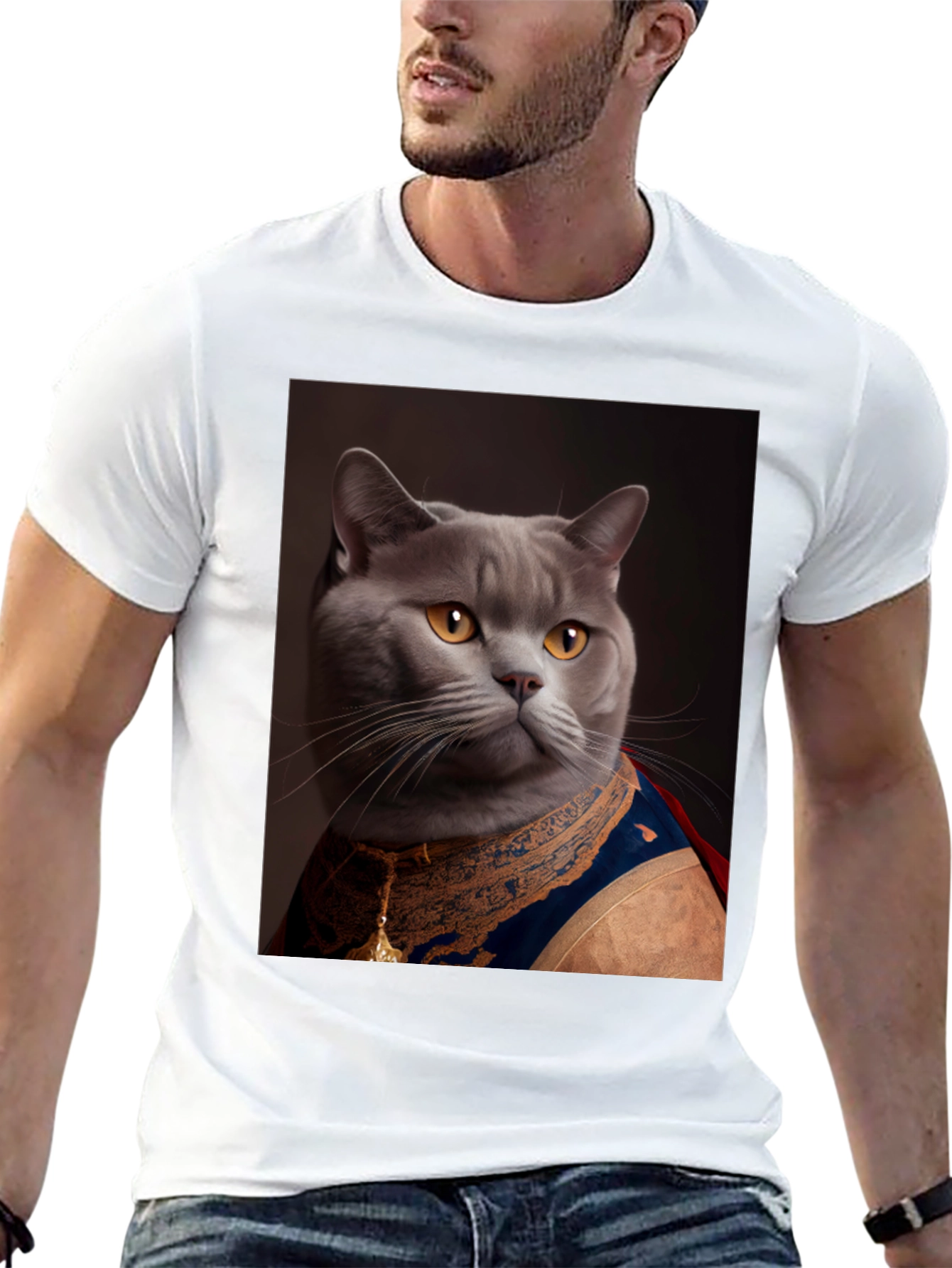 Cat King Portrait T-Shirt