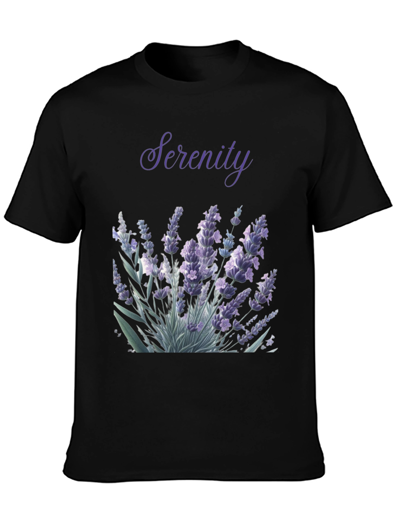 Serenity Lavender Graphic Tee - Black