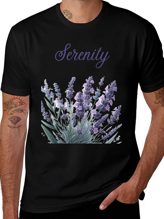 Serenity Lavender Graphic Tee - Black
