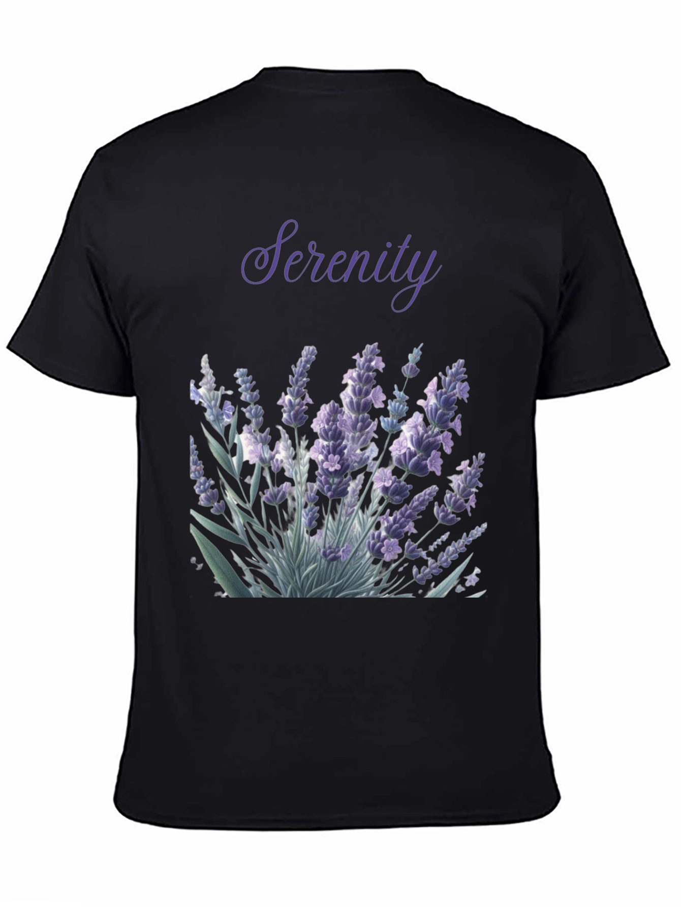 Serenity Lavender Graphic Tee - Black