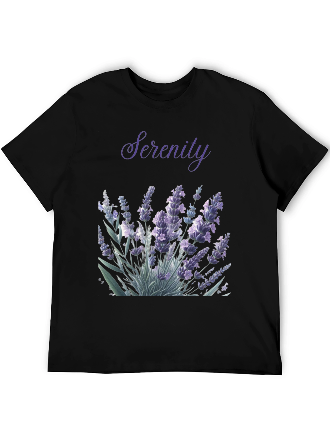 Serenity Lavender Graphic Tee - Black