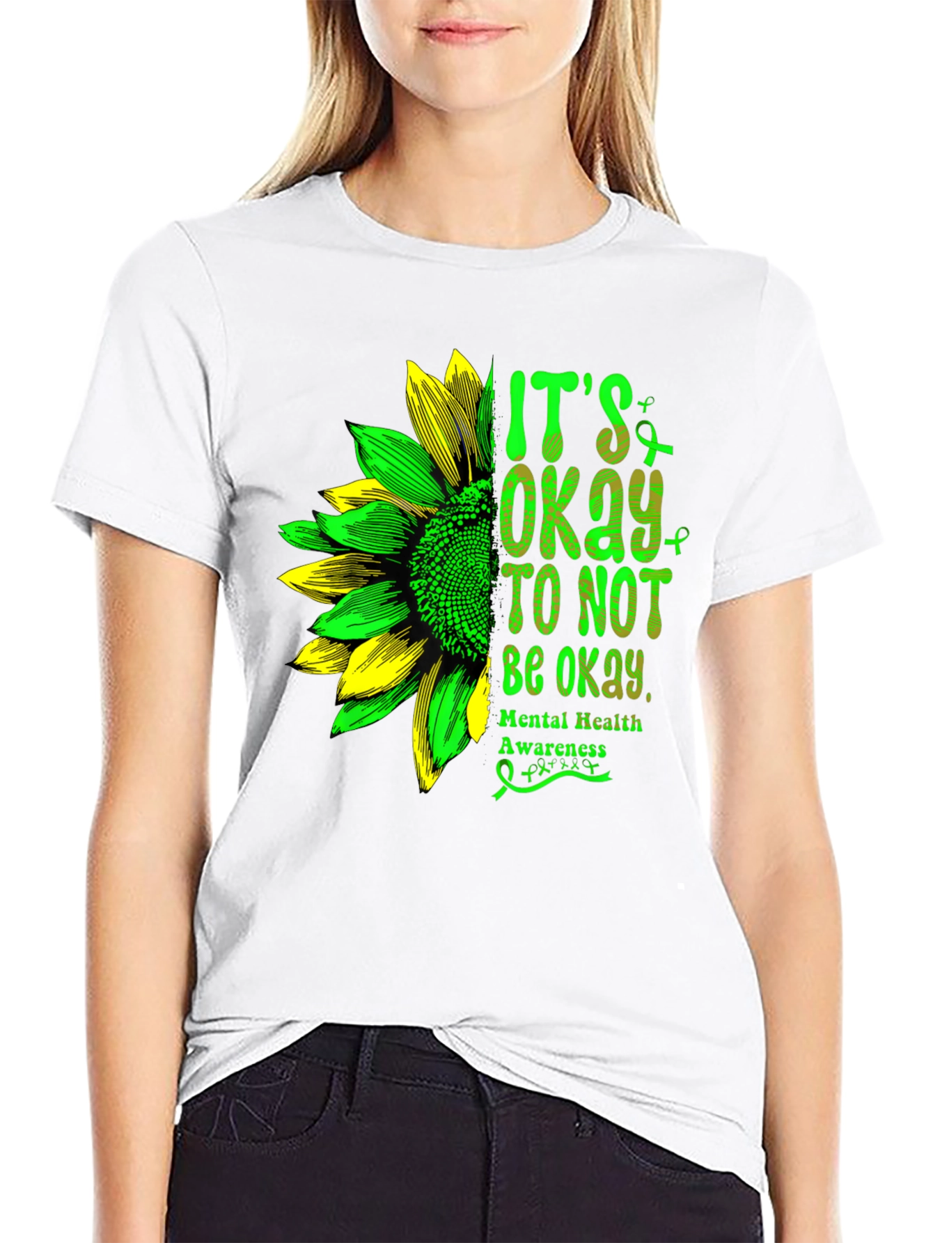 Mental Health Awareness Sunflower Graphic Tee