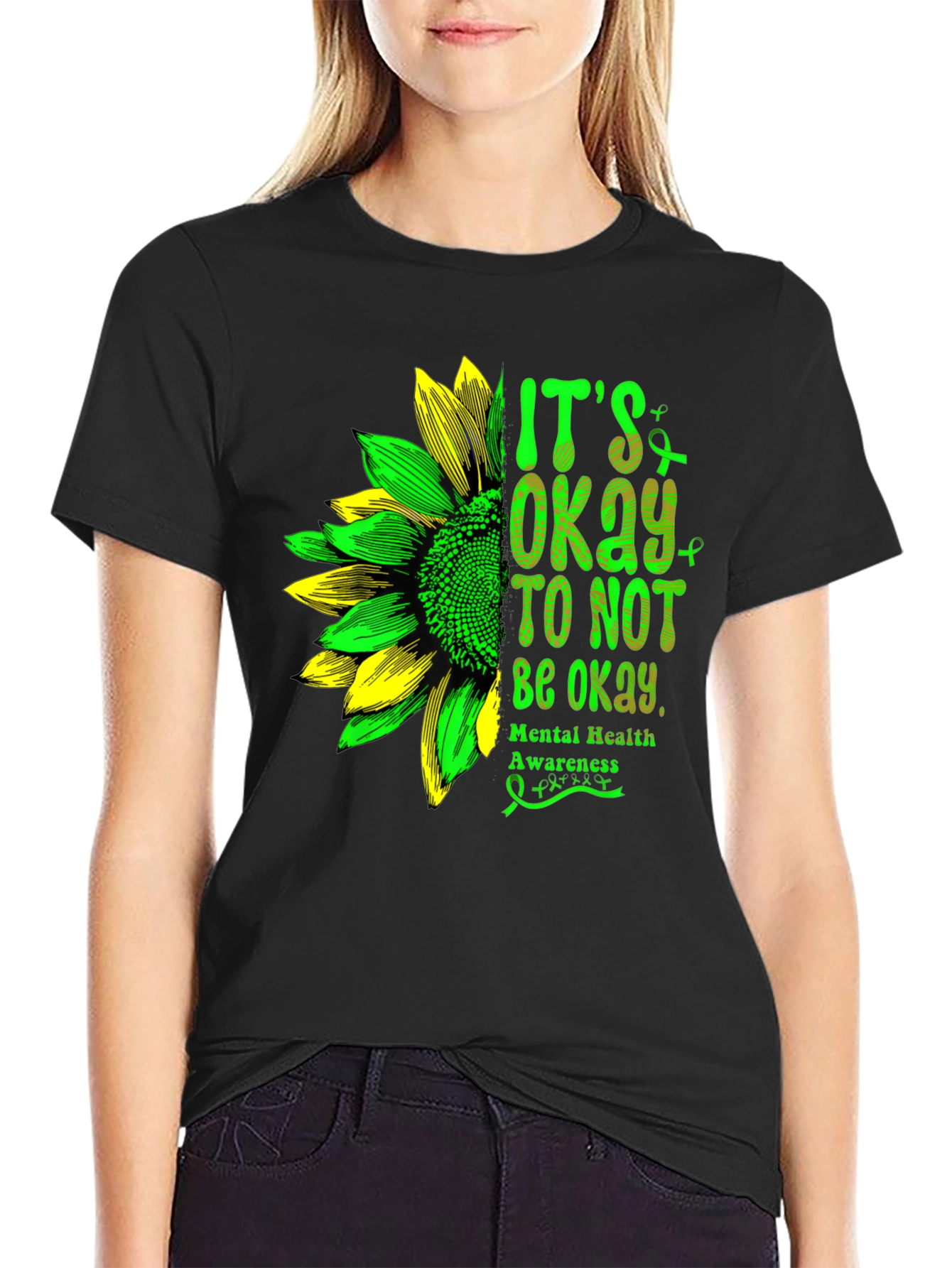 Mental Health Awareness Sunflower Graphic Tee