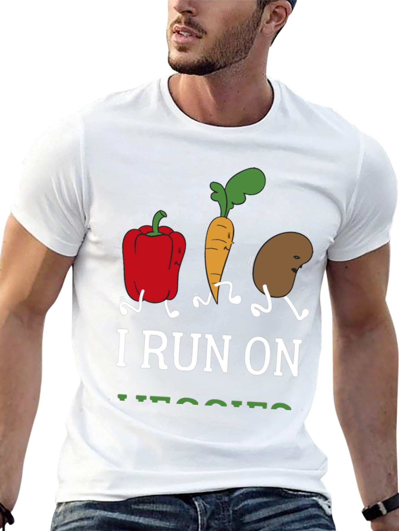 I Run On Veggies T-Shirt Vegan Foodie Tee