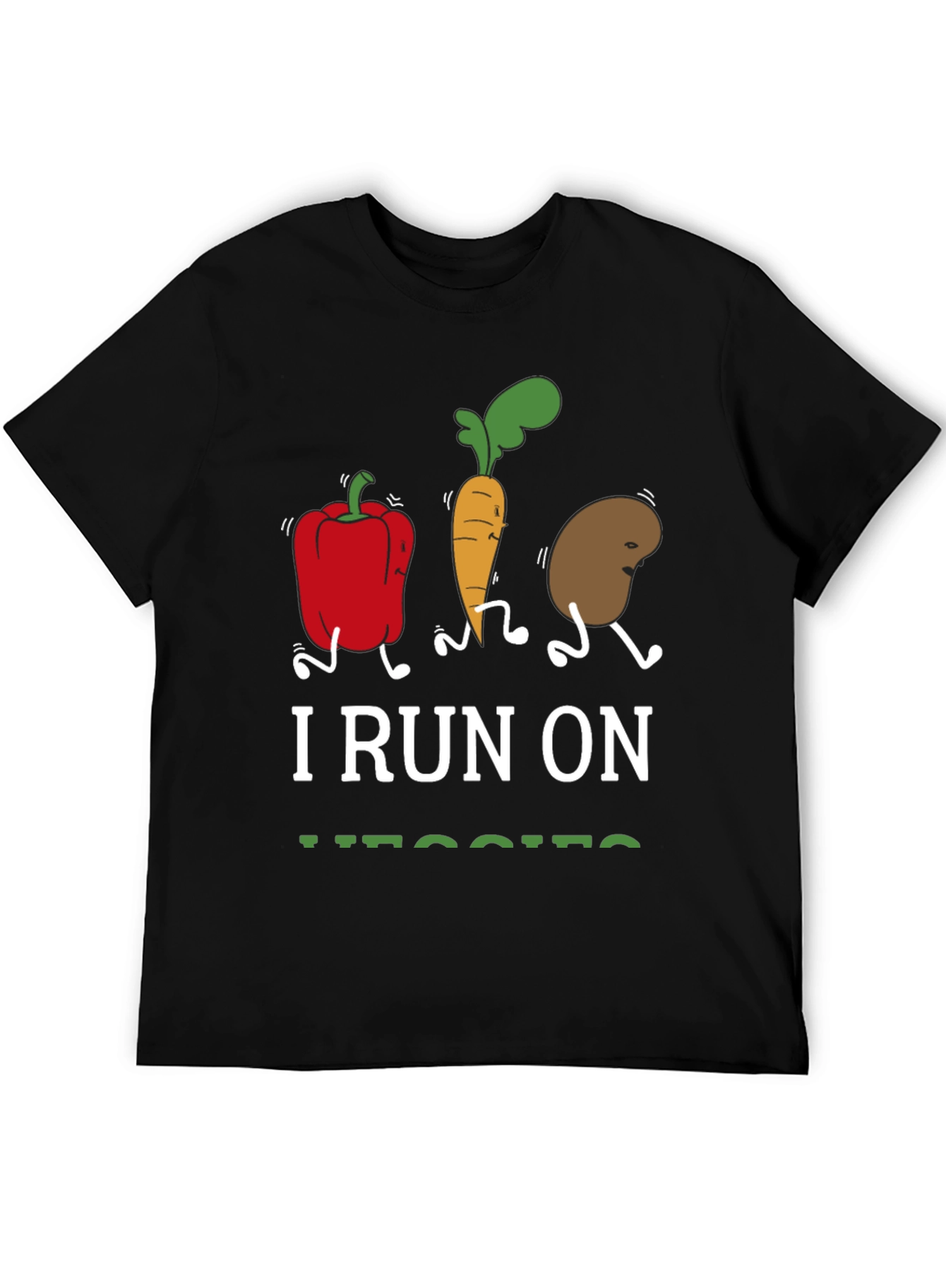 I Run On Veggies T-Shirt Vegan Foodie Tee