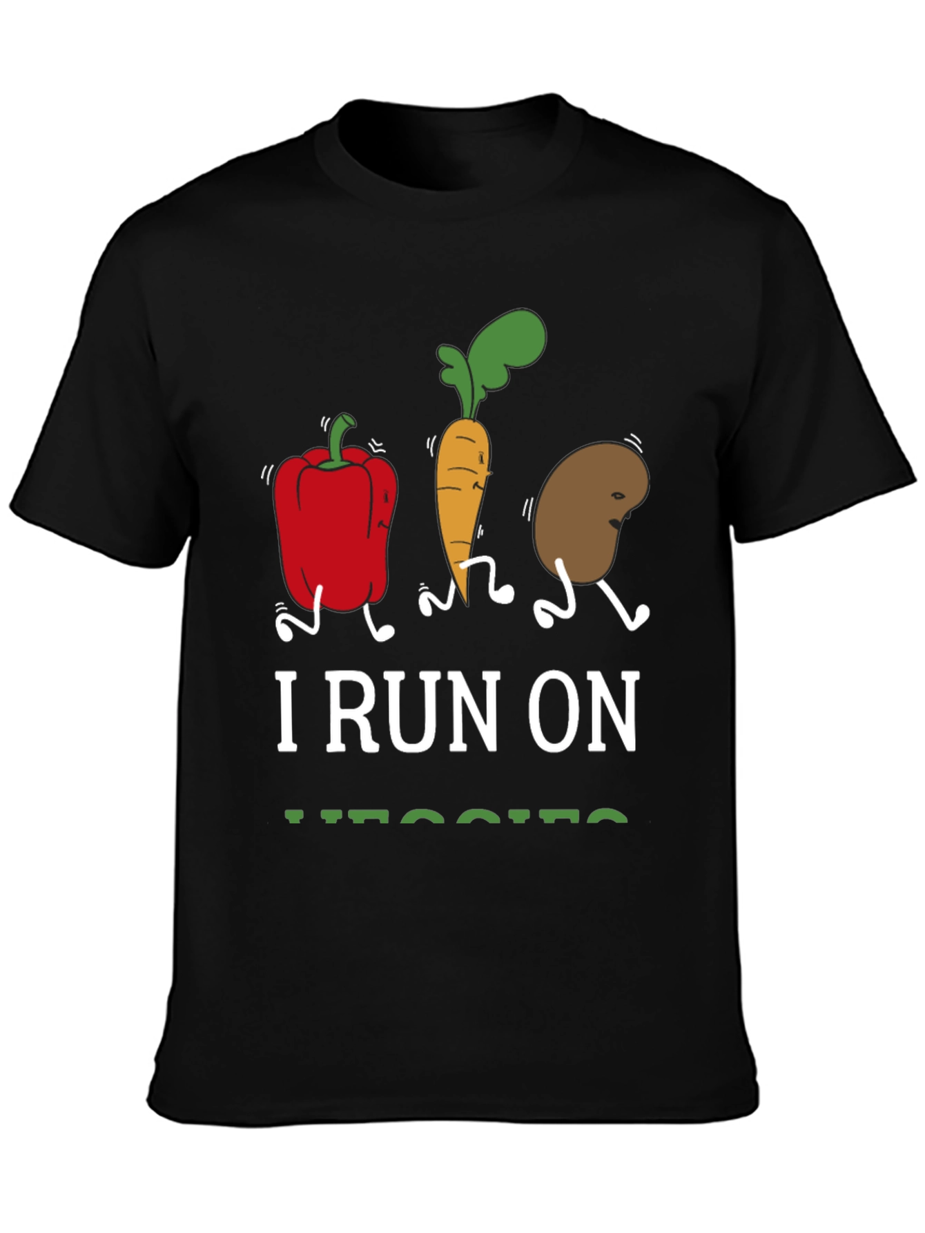 I Run On Veggies T-Shirt Vegan Foodie Tee