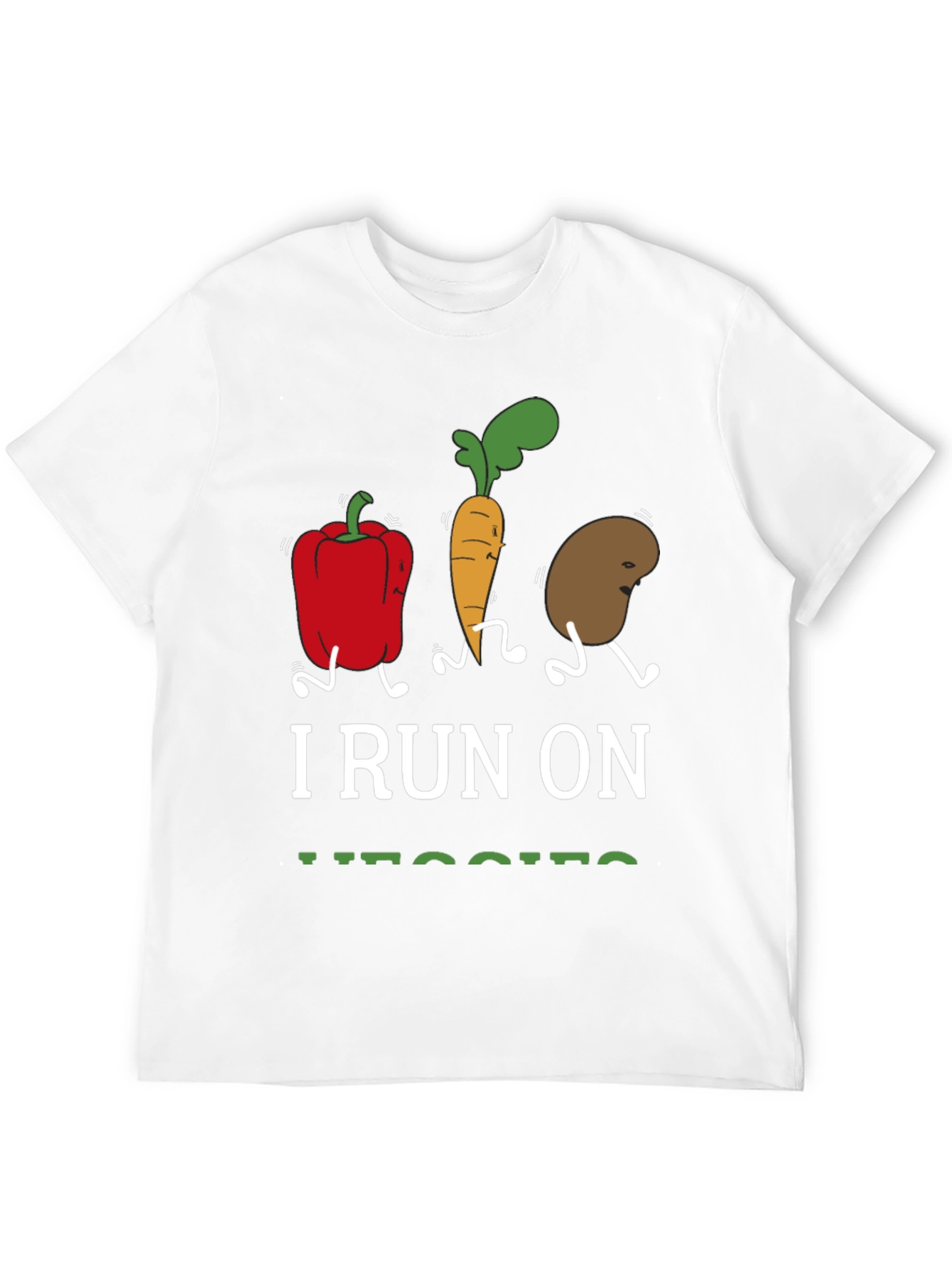 I Run On Veggies T-Shirt Vegan Foodie Tee