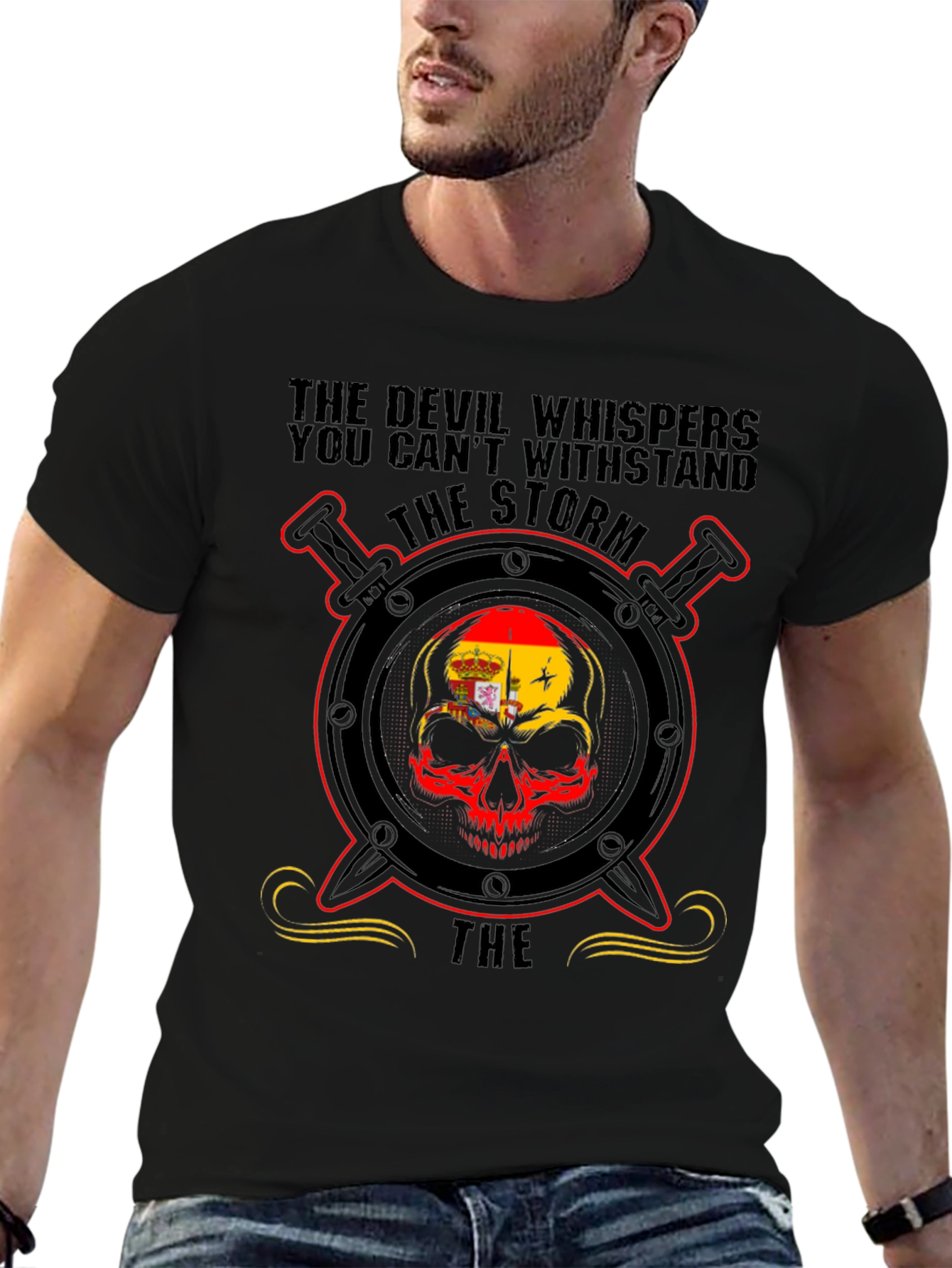 Storm Skull Graphic Tee - Devil Whispers Design