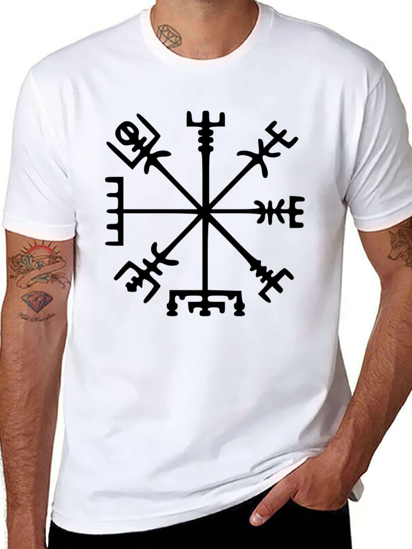 Viking Compass T-Shirt - Rune Design