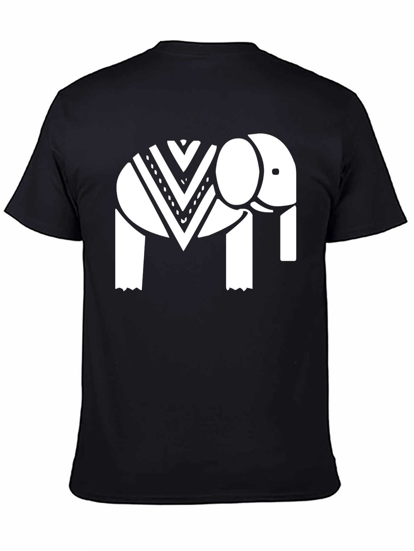 Elephant Graphic Tee - Black Cotton Casual