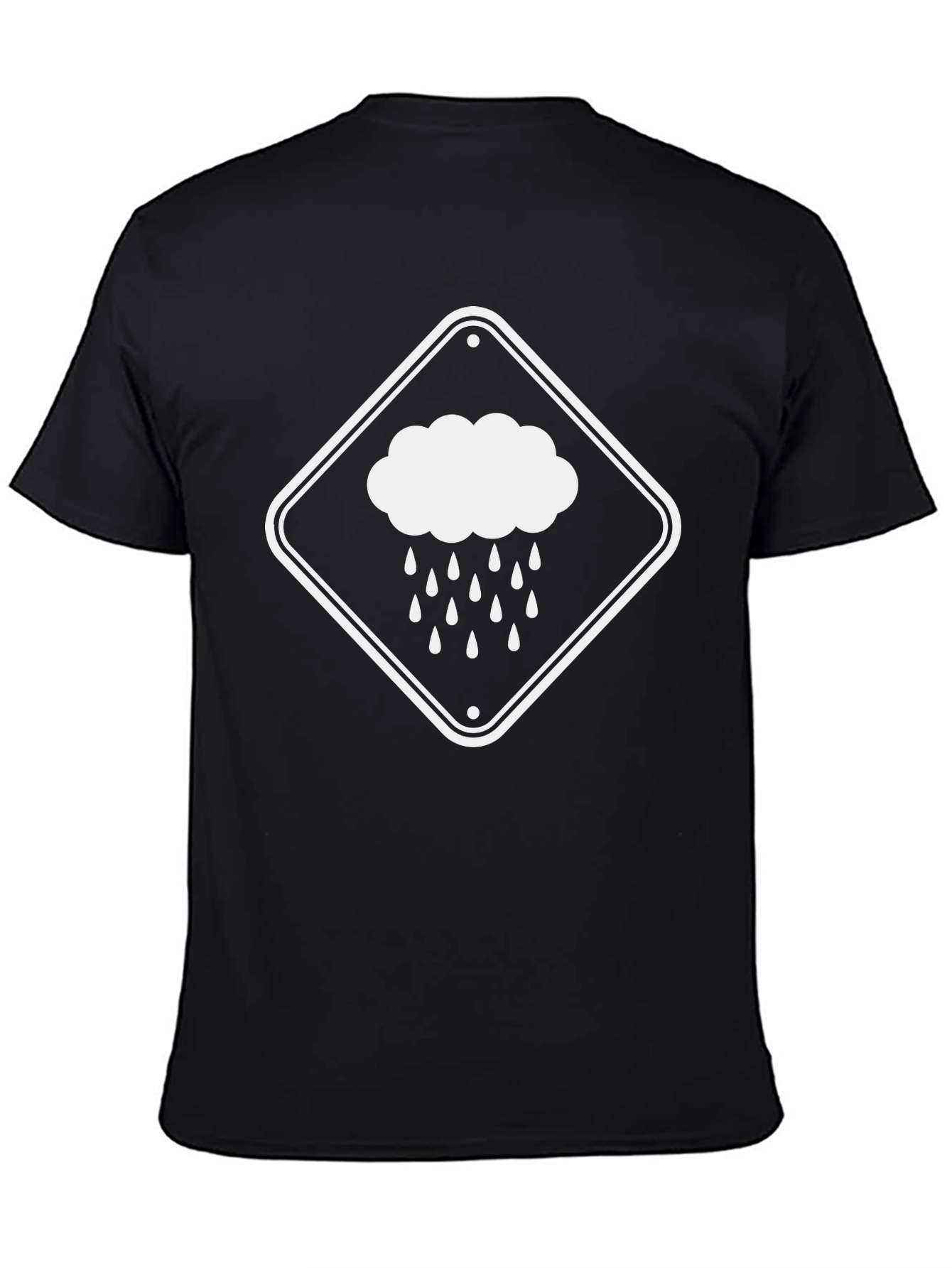 Rain Warning Graphic Tee - Black Cotton T-Shirt
