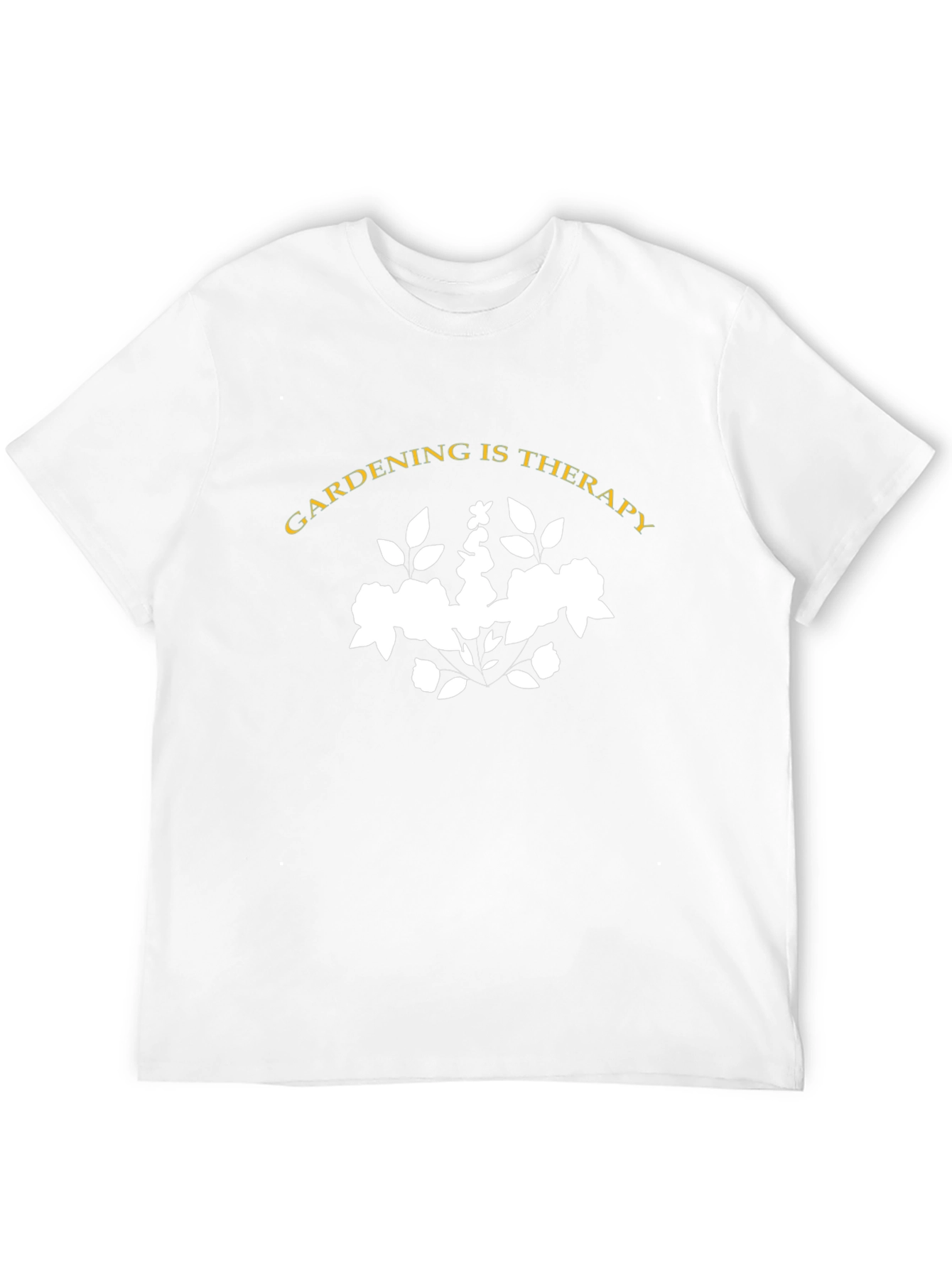 Gardening Is Therapy Black Cotton Graphic Tee