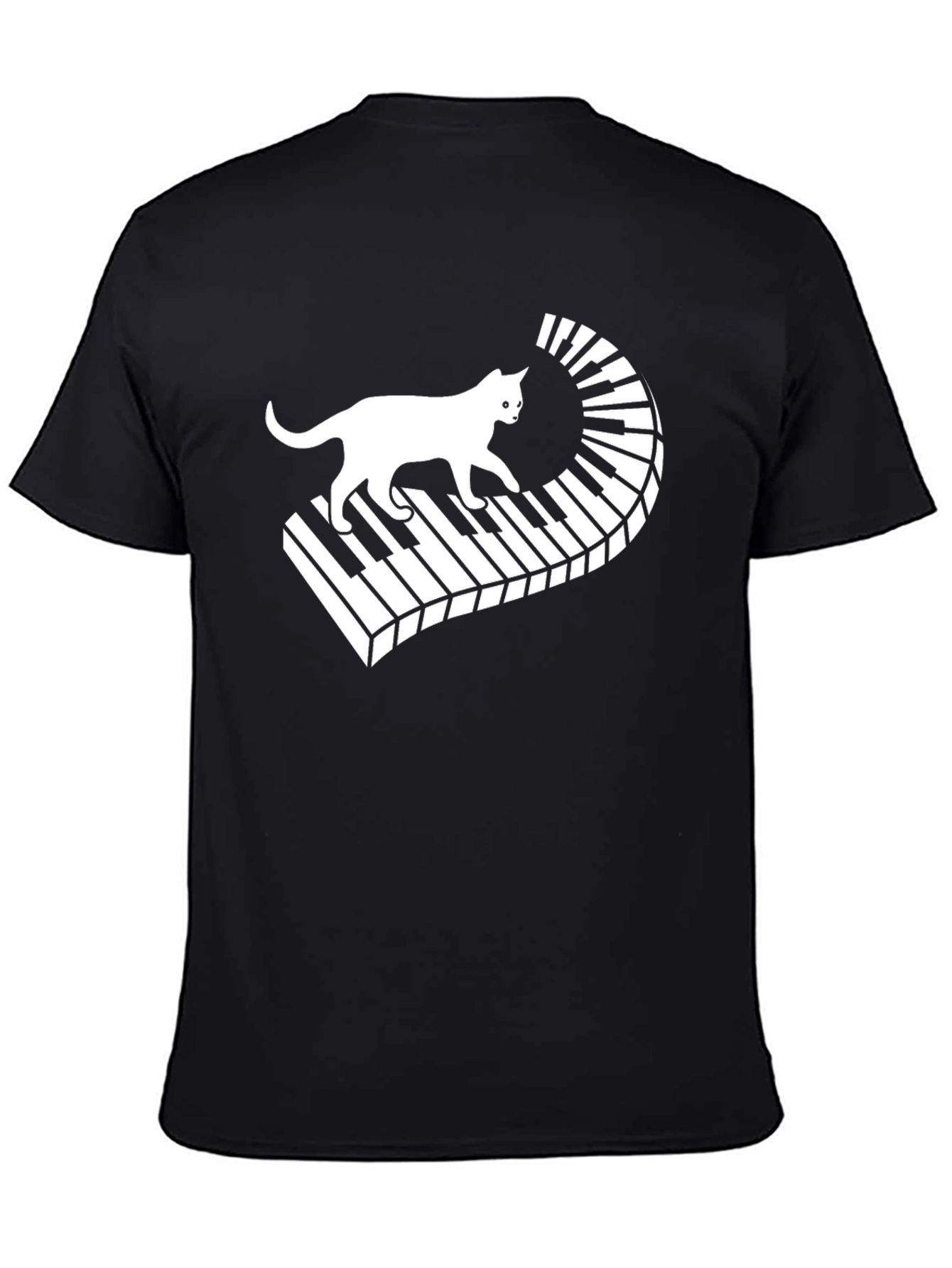 Cat on Piano Keys T-Shirt - Musician Tee