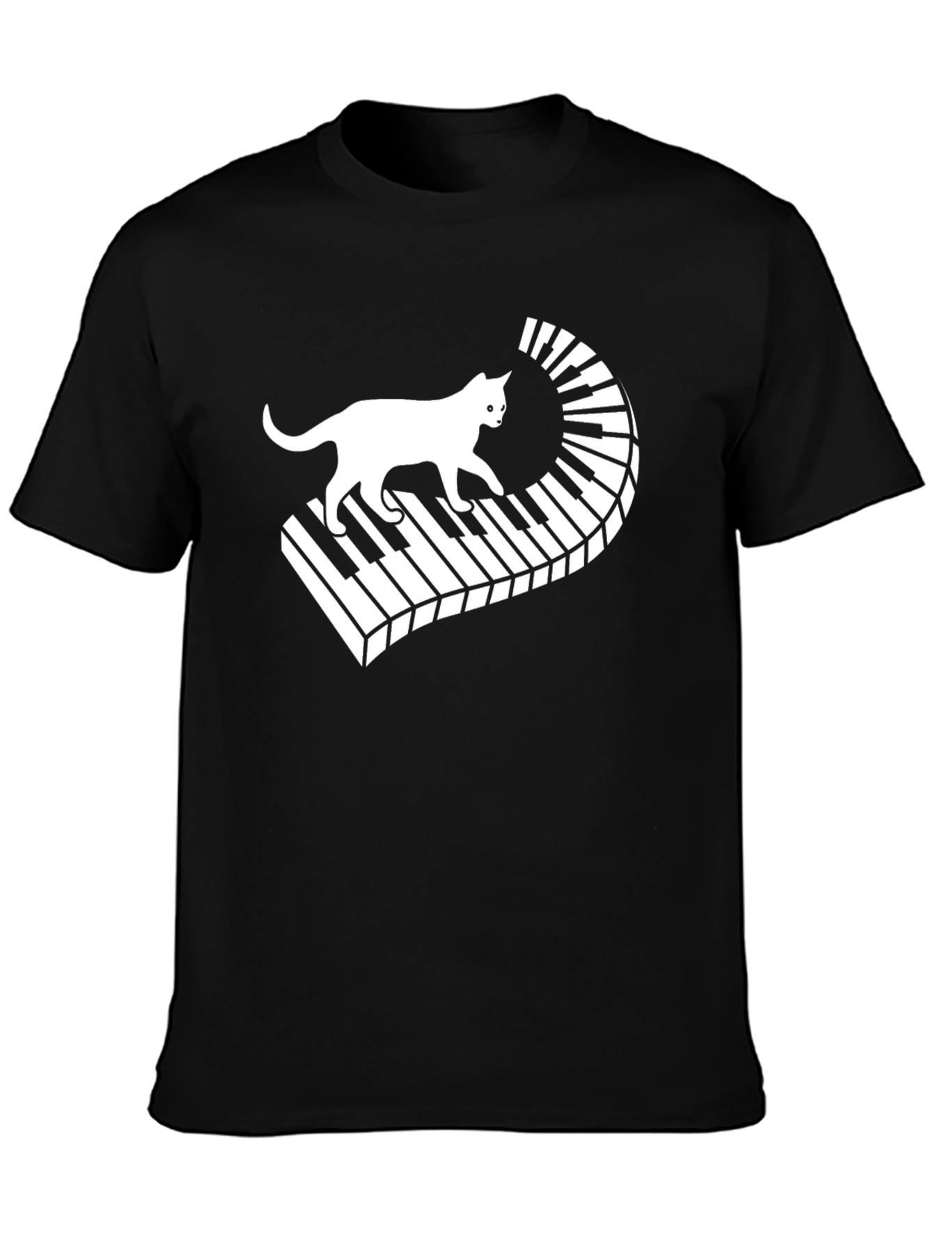 Cat on Piano Keys T-Shirt - Musician Tee