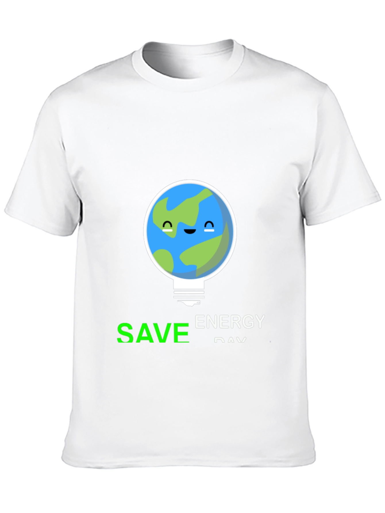 Save Energy Day Earth Graphic Tee - Black