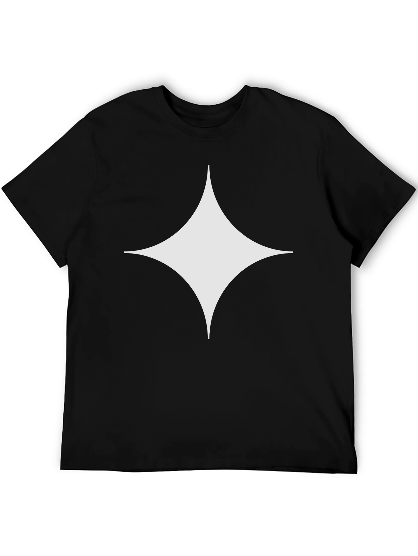 Modern Star Diamond Graphic Black T-Shirt