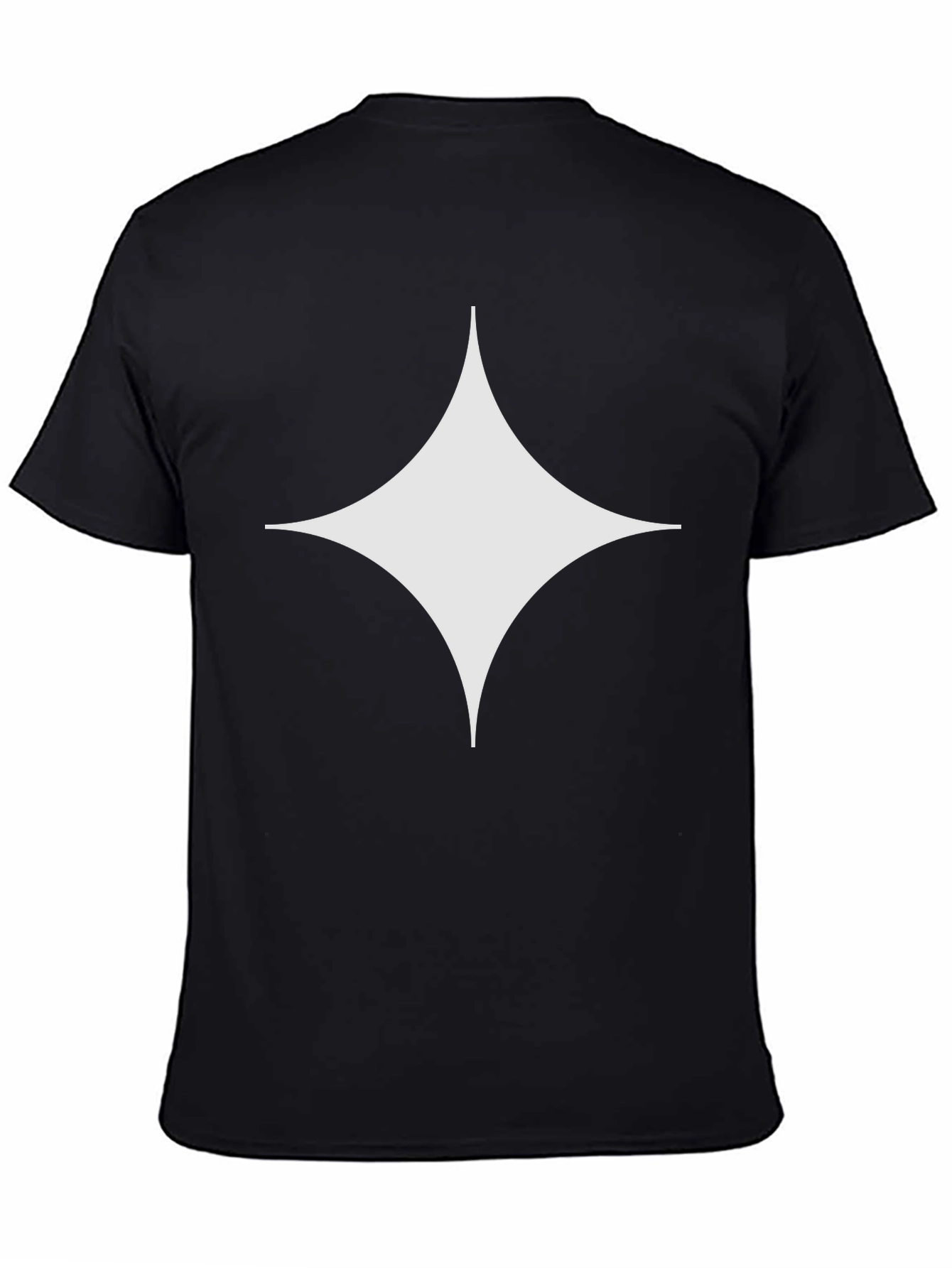 Modern Star Diamond Graphic Black T-Shirt