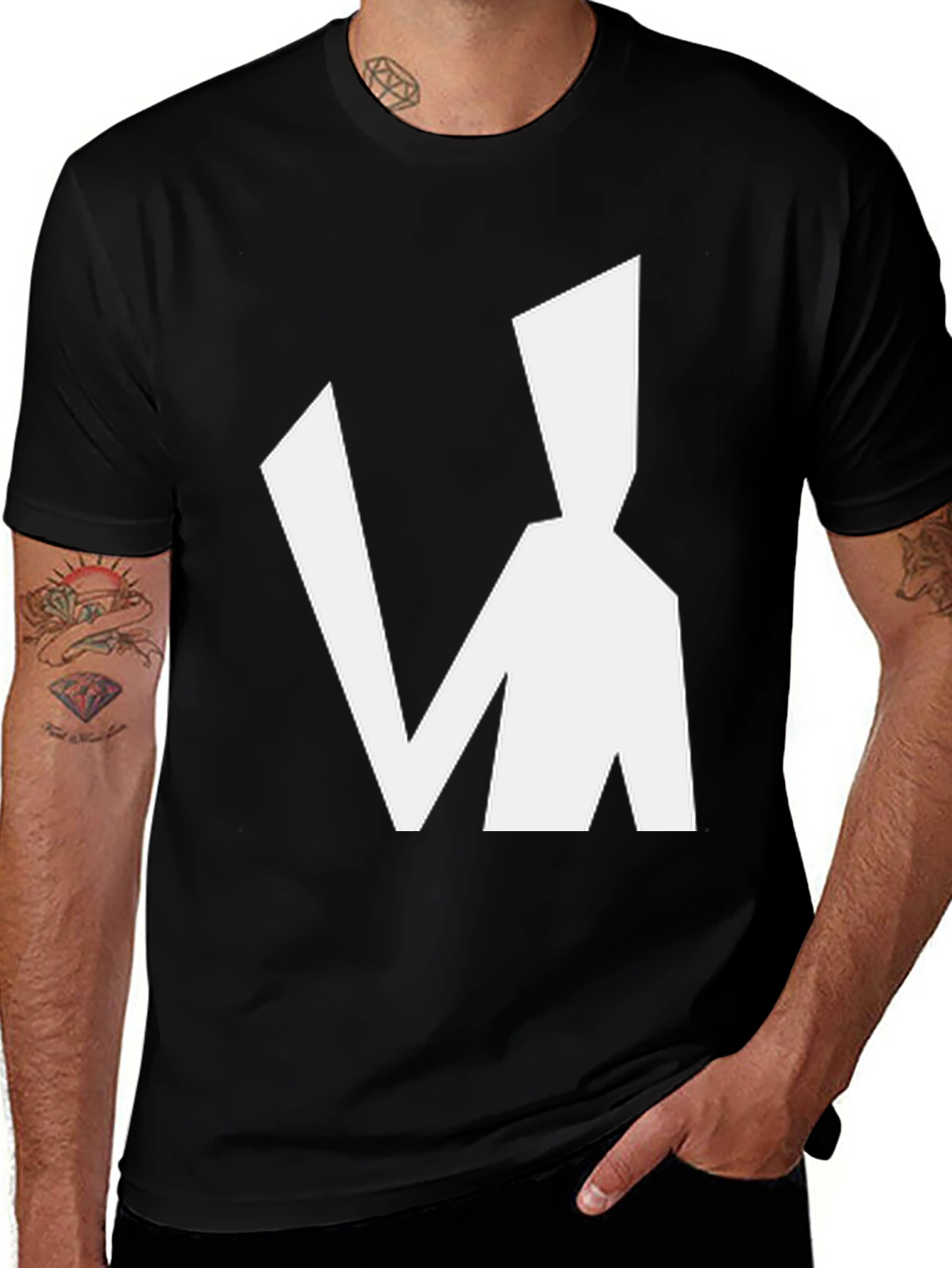 Abstract Man Graphic Black T-Shirt