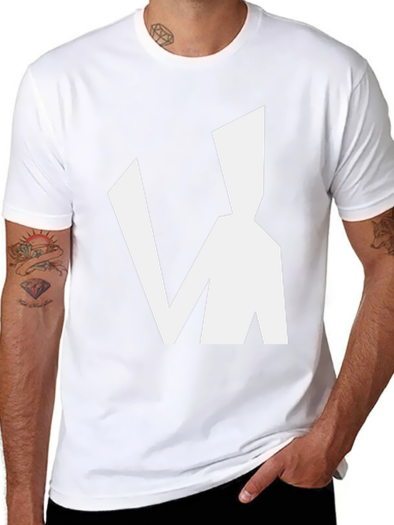 Abstract Man Graphic Black T-Shirt
