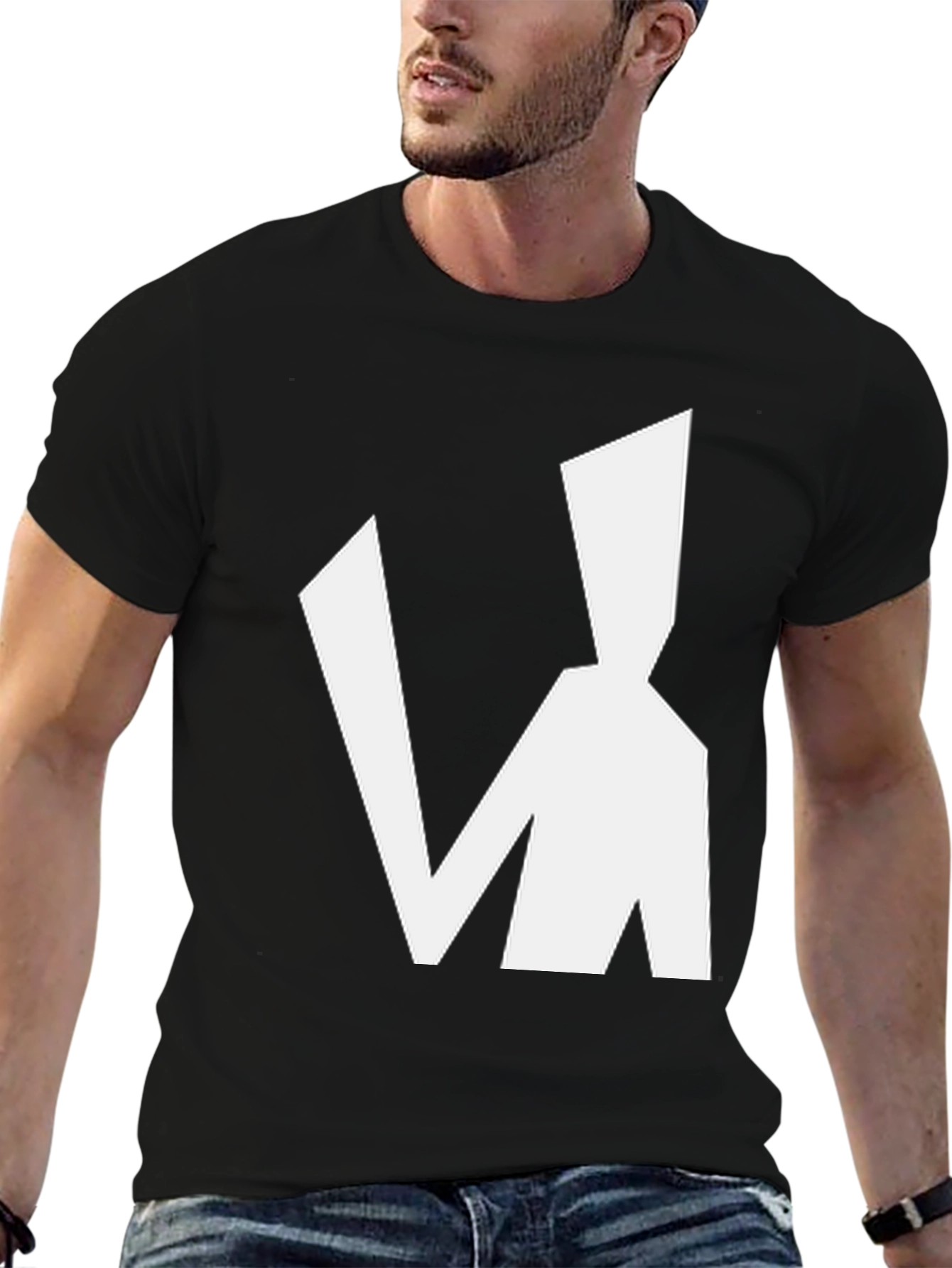 Abstract Man Graphic Black T-Shirt