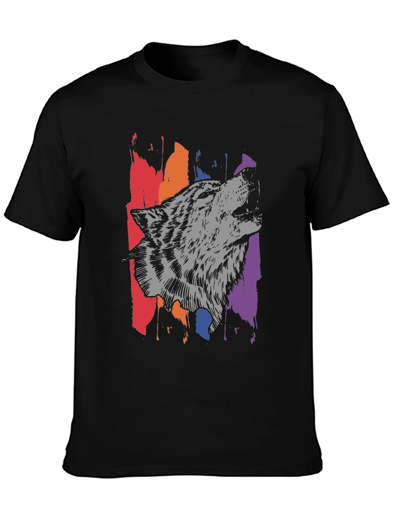 Wolf Graphic Tee - Black Mens T-Shirt