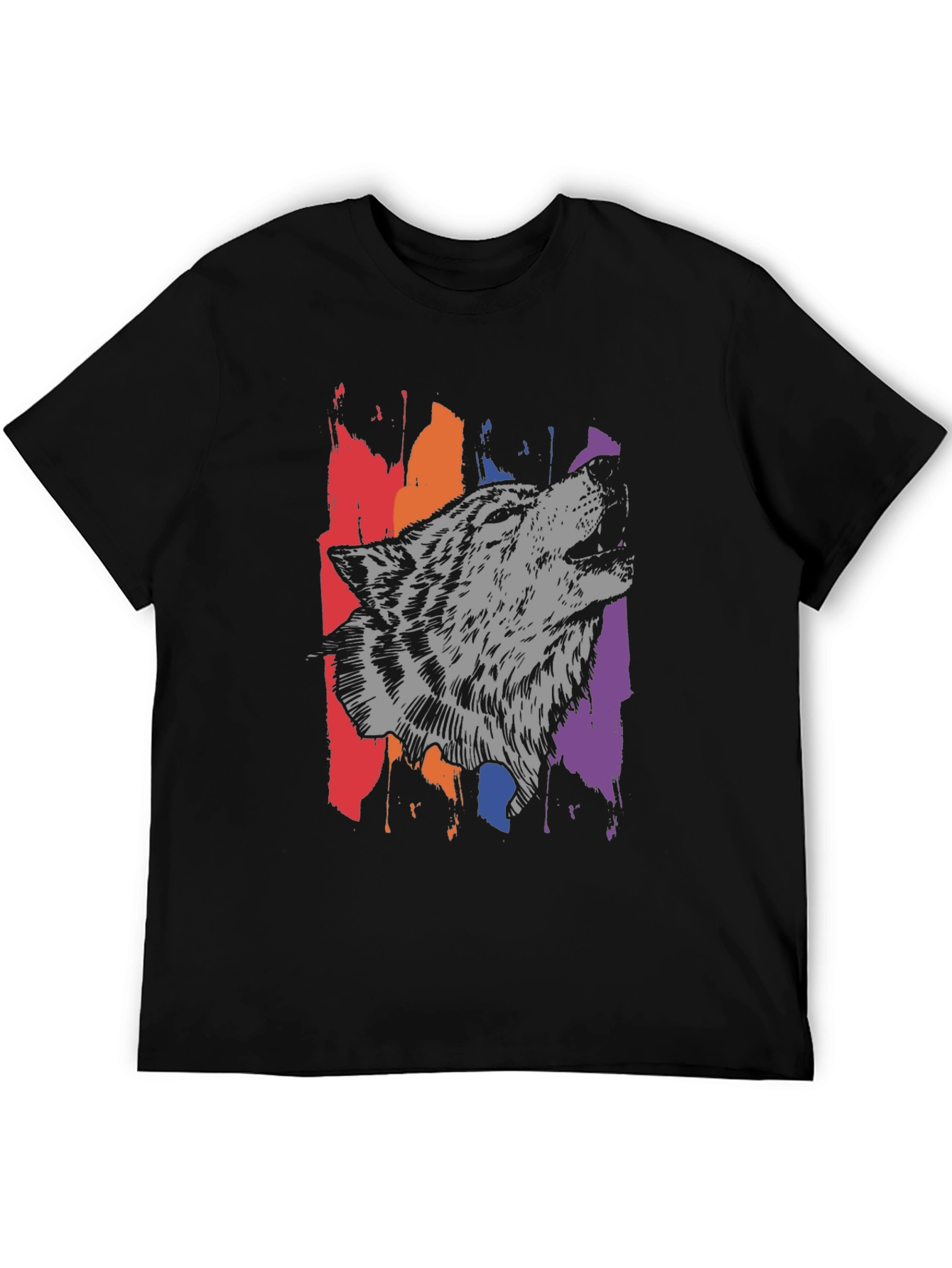 Wolf Graphic Tee - Black Mens T-Shirt