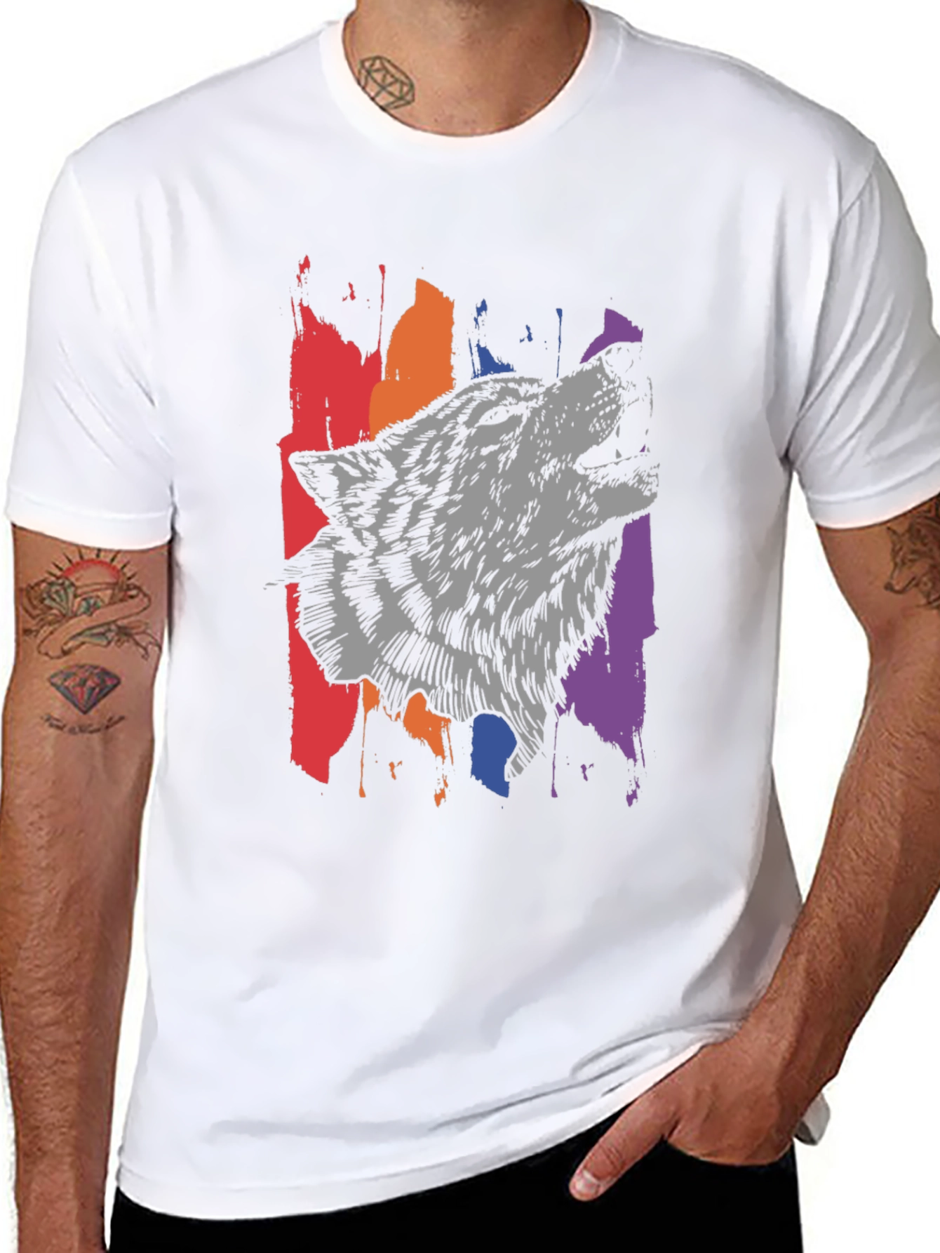 Wolf Graphic Tee - Black Mens T-Shirt