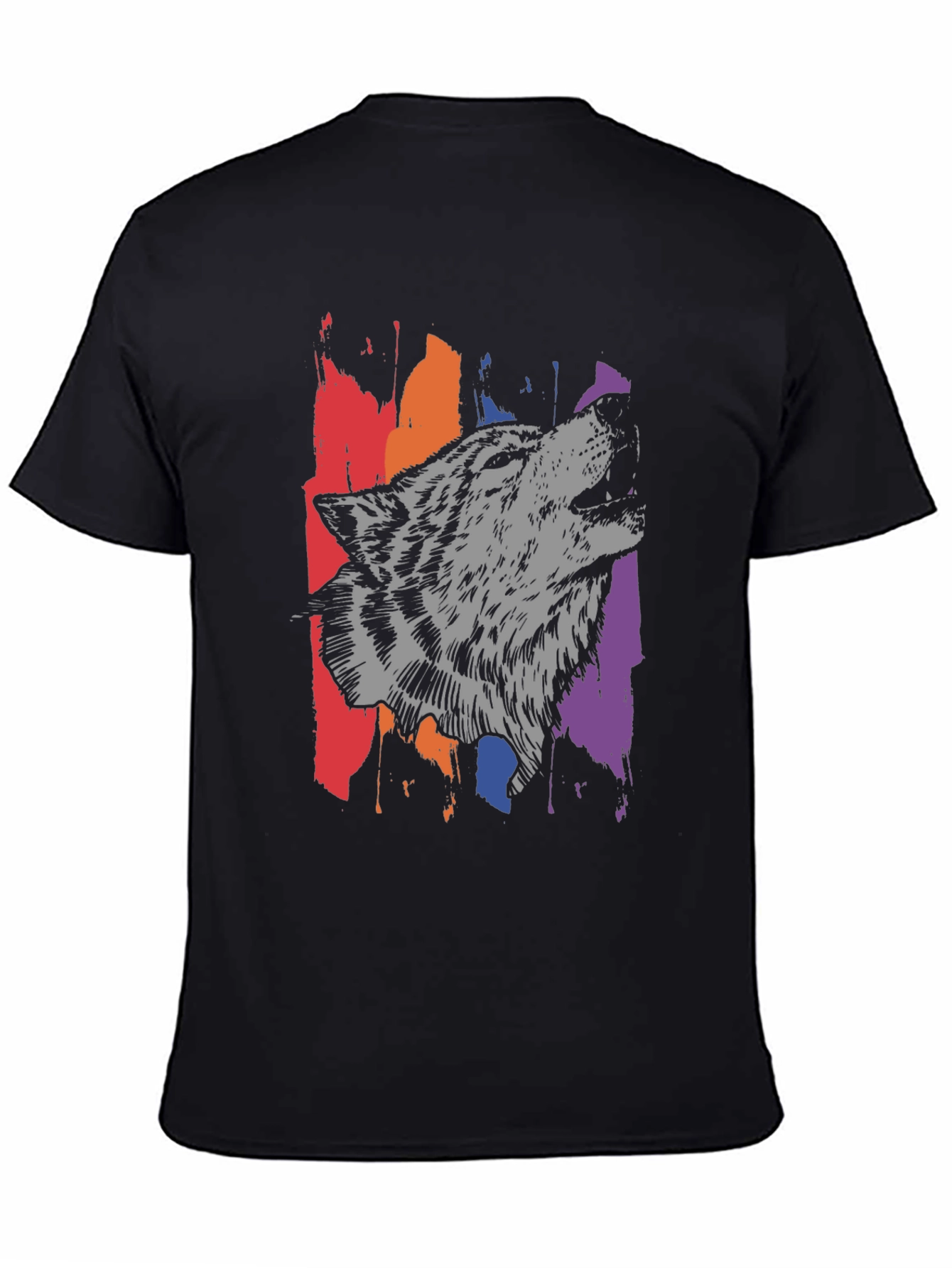 Wolf Graphic Tee - Black Mens T-Shirt