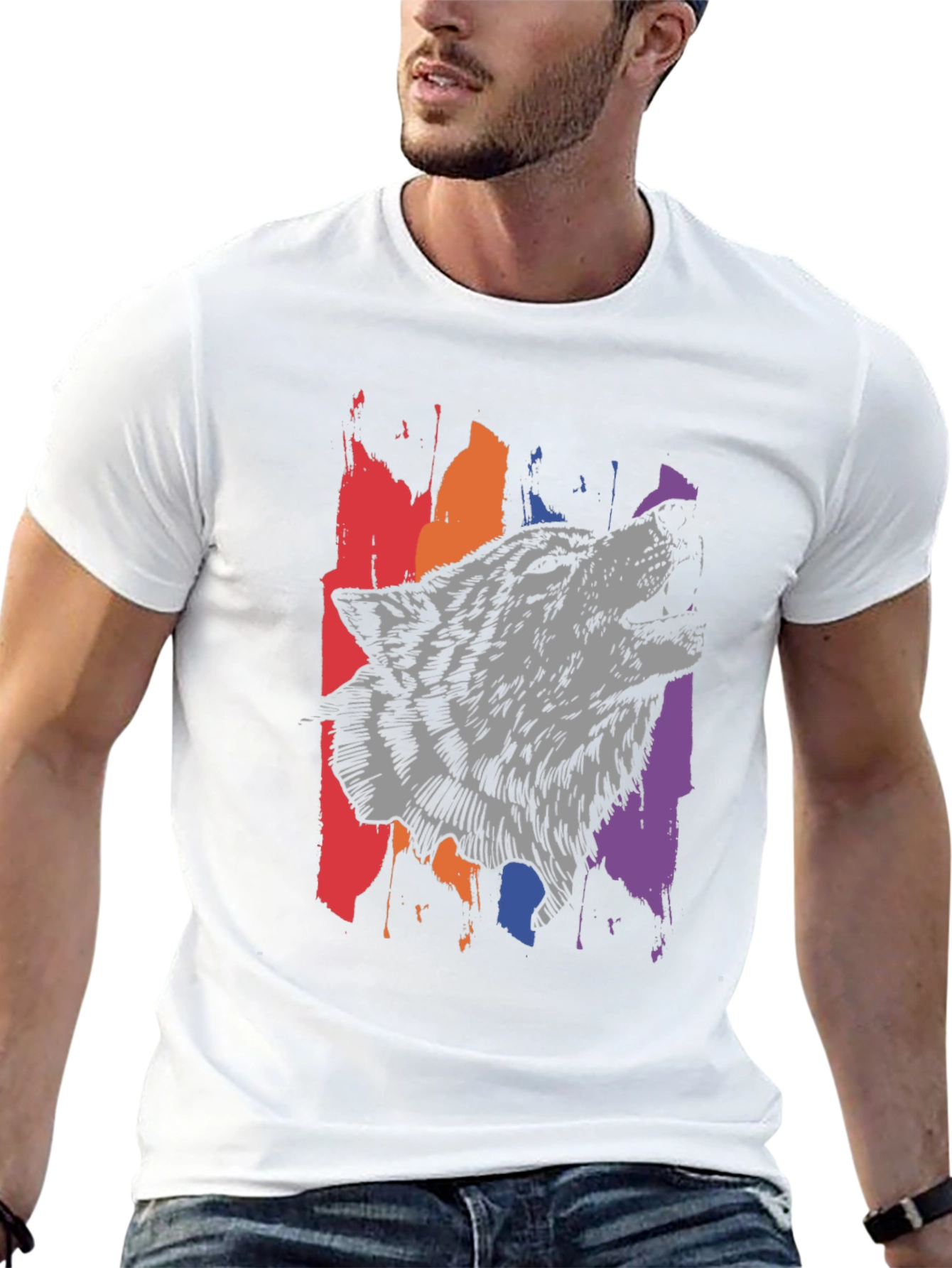 Wolf Graphic Tee - Black Mens T-Shirt