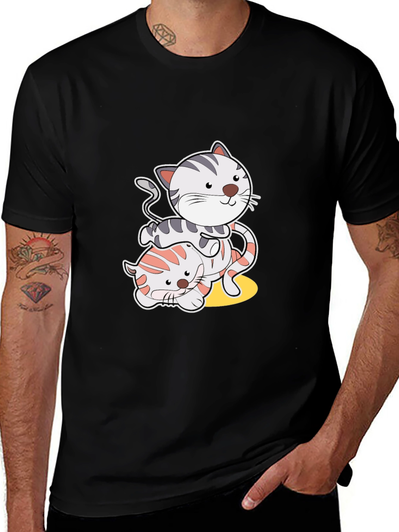 Playful Cat Graphic T-Shirt