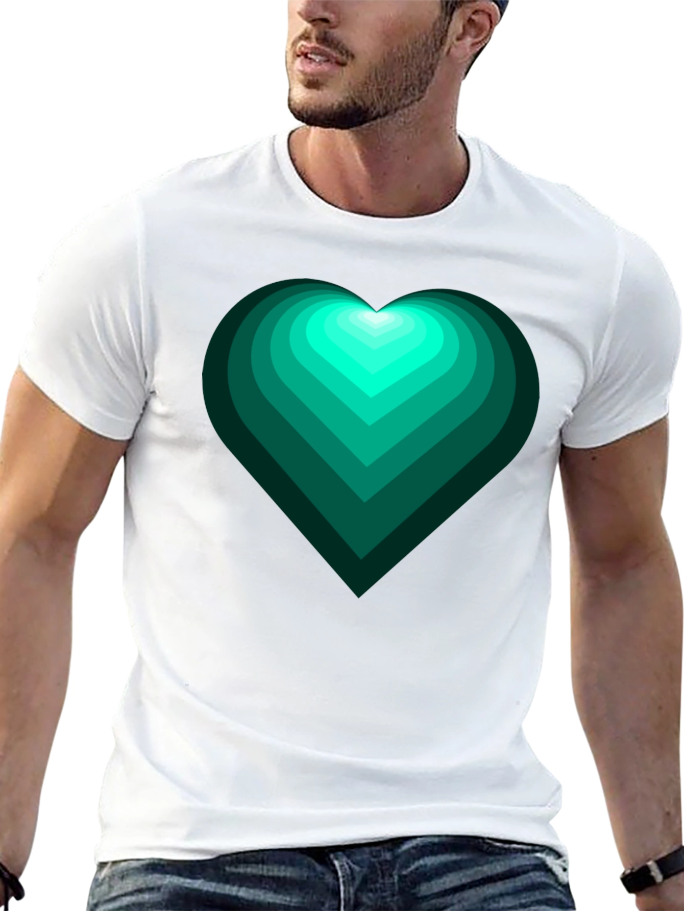 Emerald Heart Graphic Tee - Trendy Mens Shirt