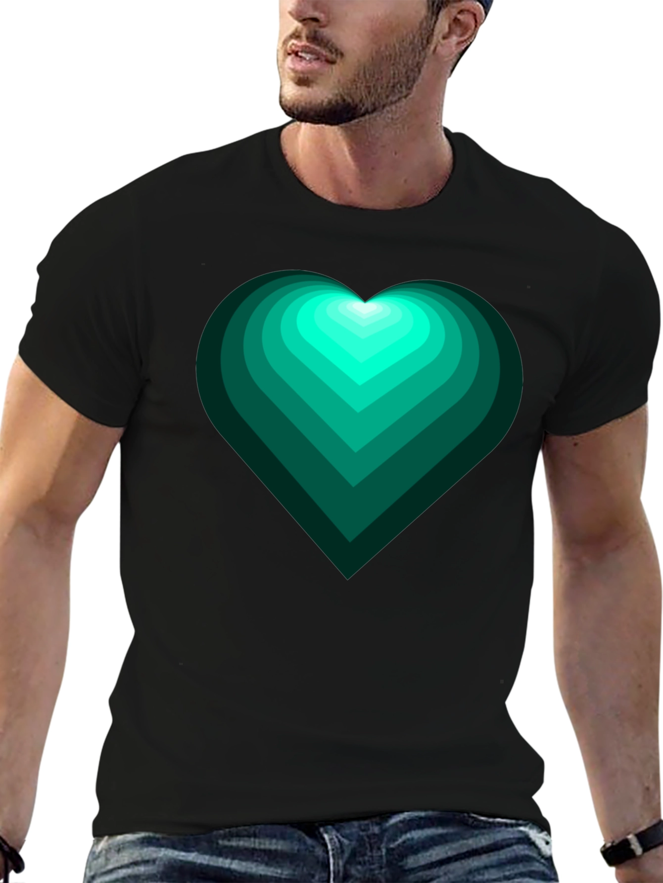 Emerald Heart Graphic Tee - Trendy Mens Shirt