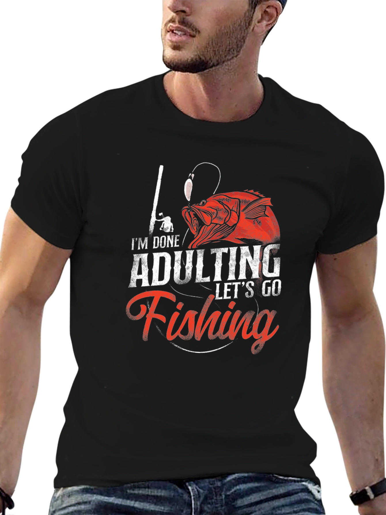 Funny Fishing T-Shirt - Im Done Adulting Tee