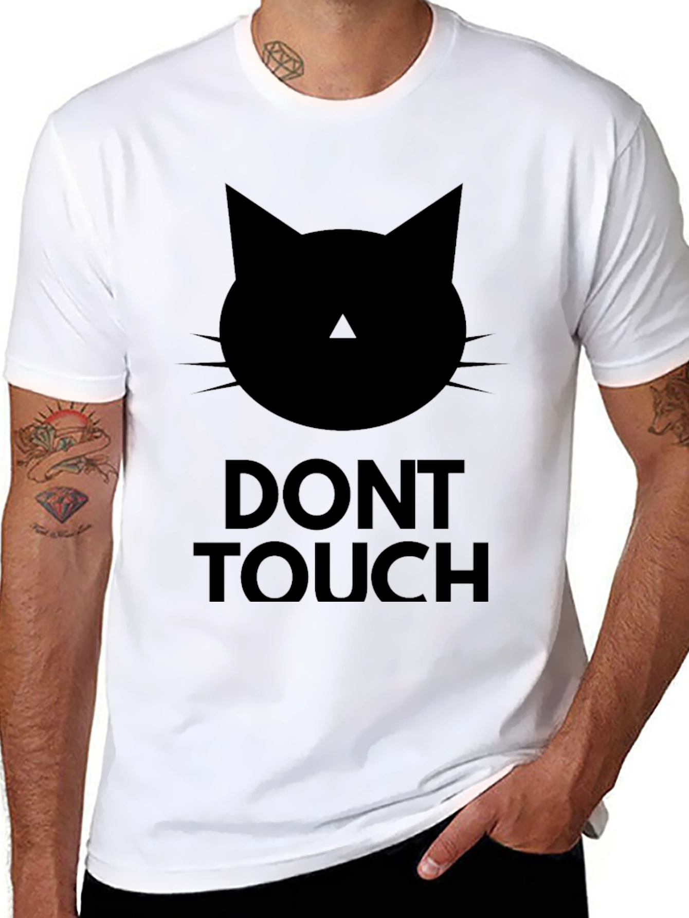 Dont Touch Black Cat Graphic Tee