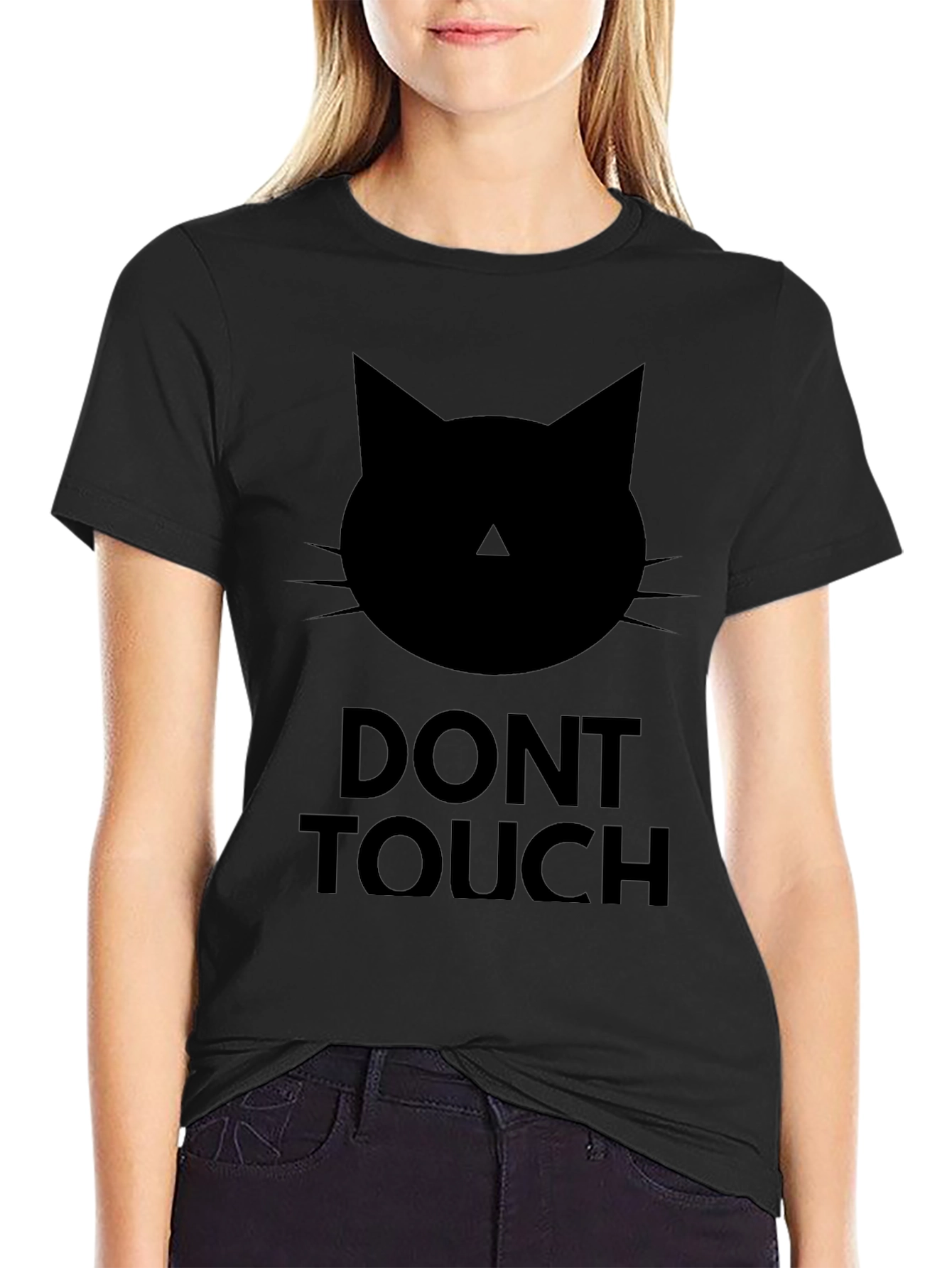 Dont Touch Black Cat Graphic Tee