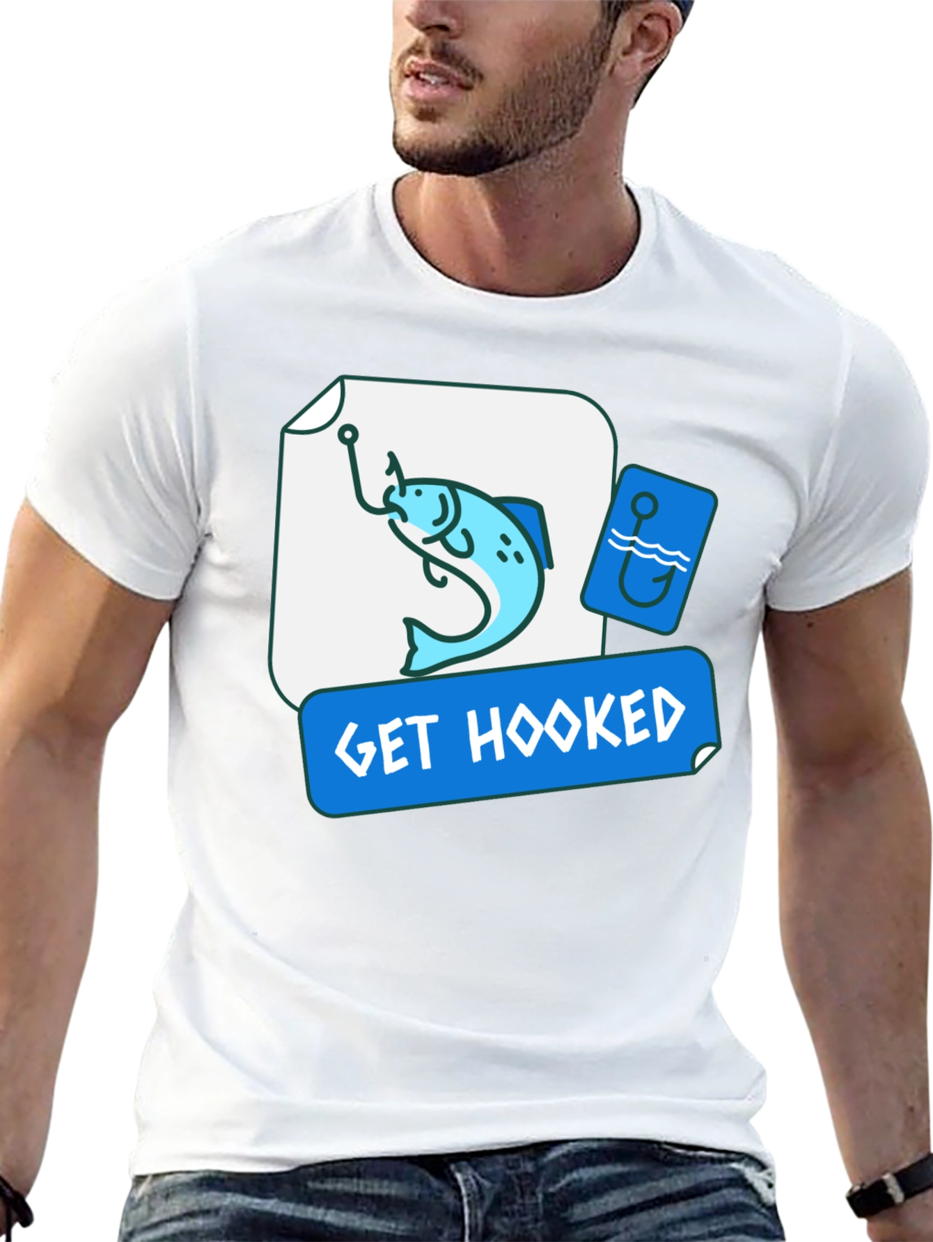 Get Hooked Fishing T-Shirt - Casual Tee