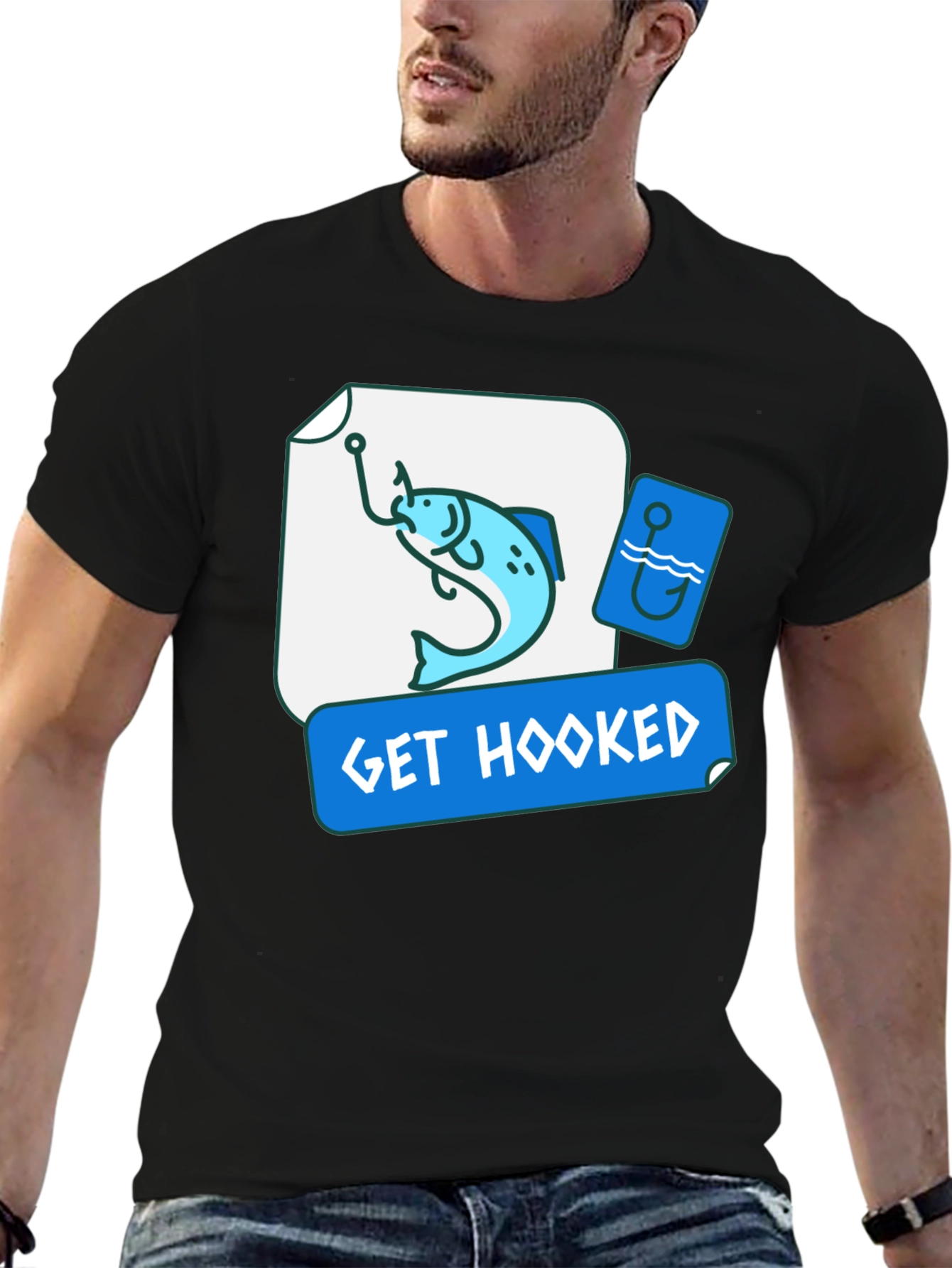 Get Hooked Fishing T-Shirt - Casual Tee