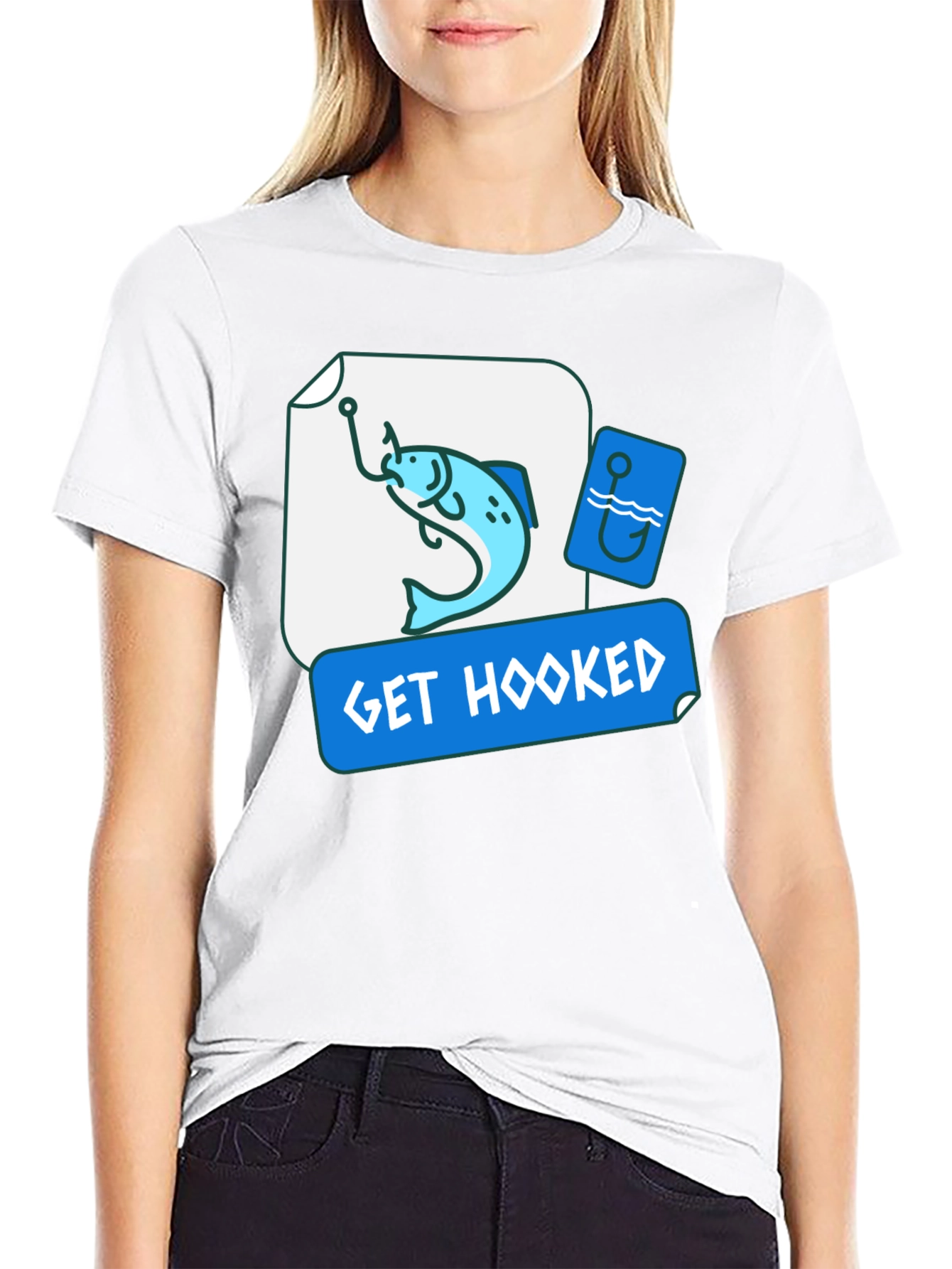Get Hooked Fishing T-Shirt - Casual Tee