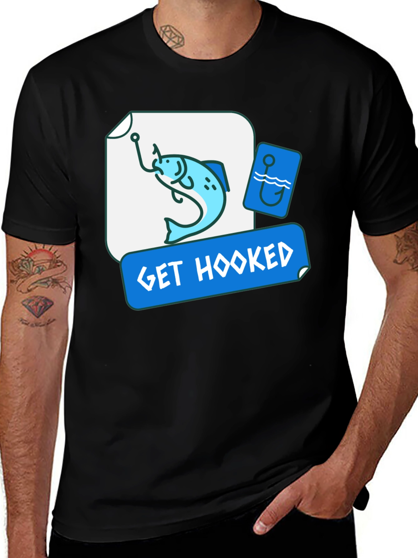 Get Hooked Fishing T-Shirt - Casual Tee