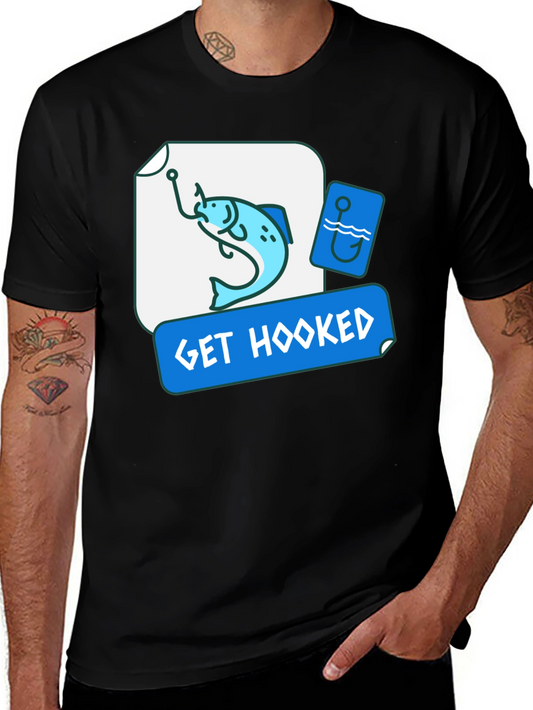 Get Hooked Fishing T-Shirt - Casual Tee