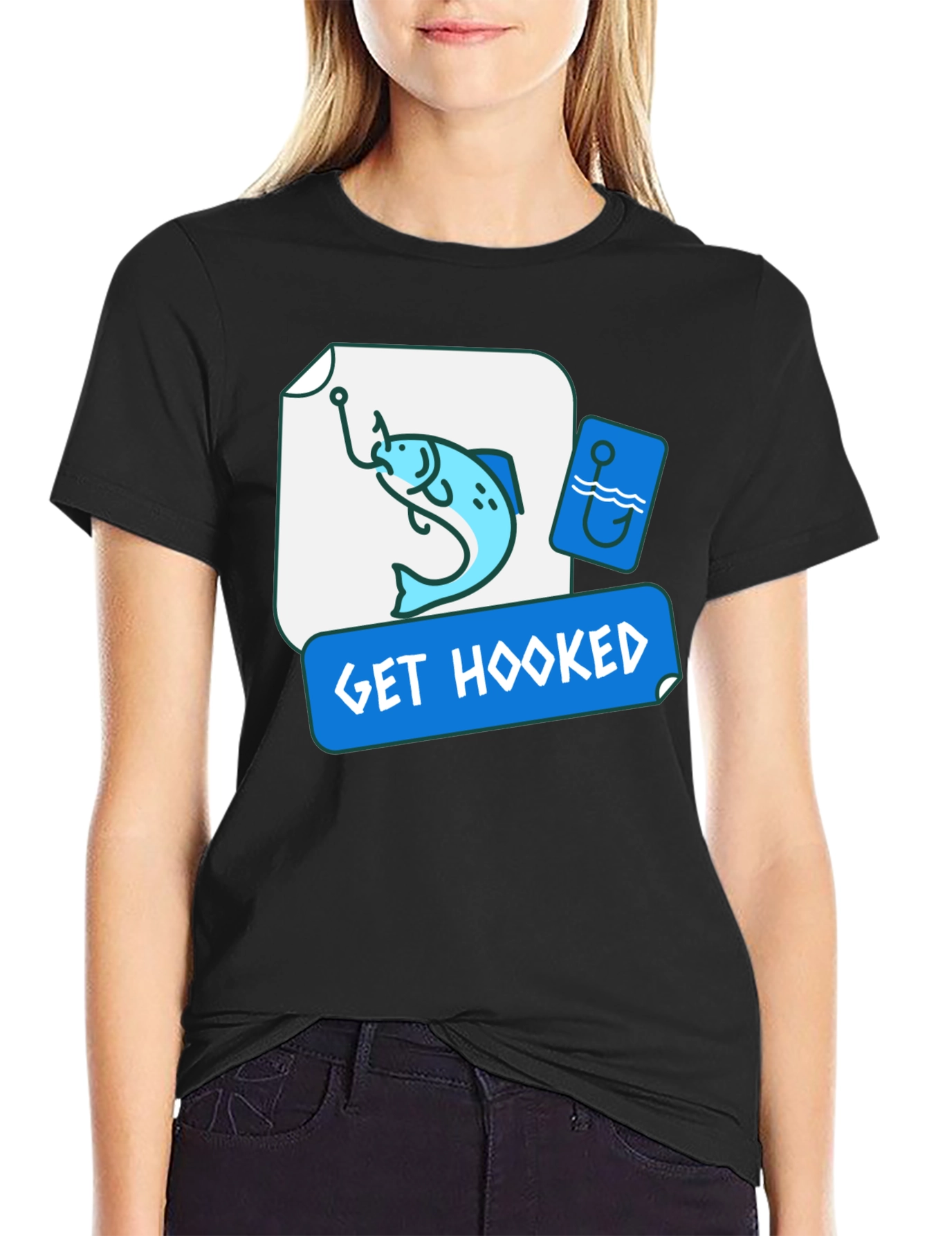 Get Hooked Fishing T-Shirt - Casual Tee