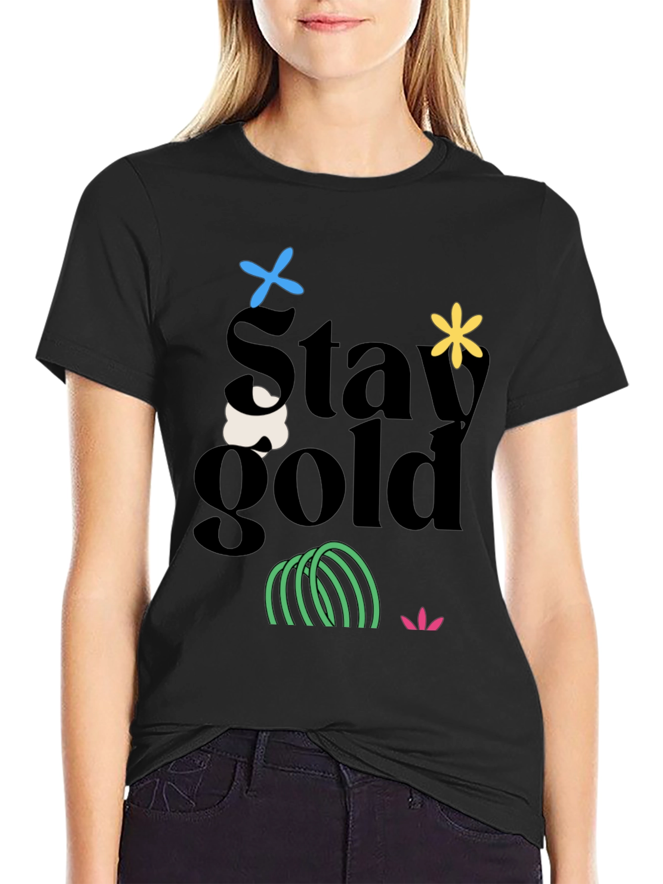 Stay Gold Graphic Tee - Trendy Unisex T-Shirt
