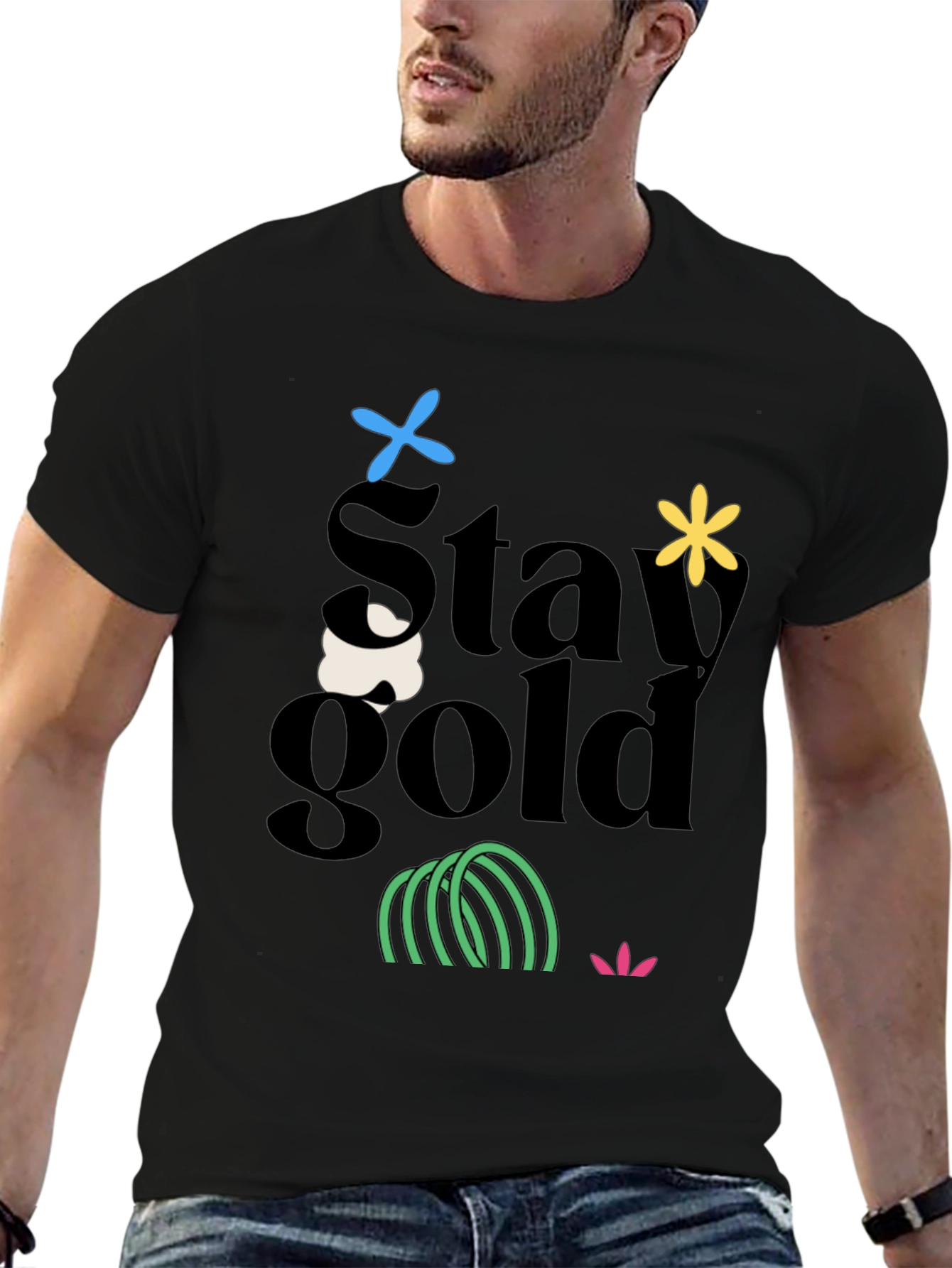 Stay Gold Graphic Tee - Trendy Unisex T-Shirt