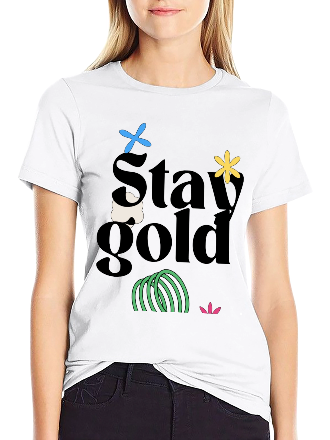 Stay Gold Graphic Tee - Trendy Unisex T-Shirt