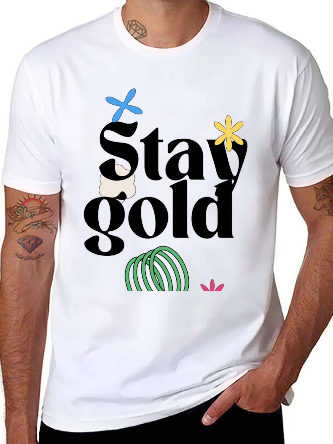 Stay Gold Graphic Tee - Trendy Unisex T-Shirt