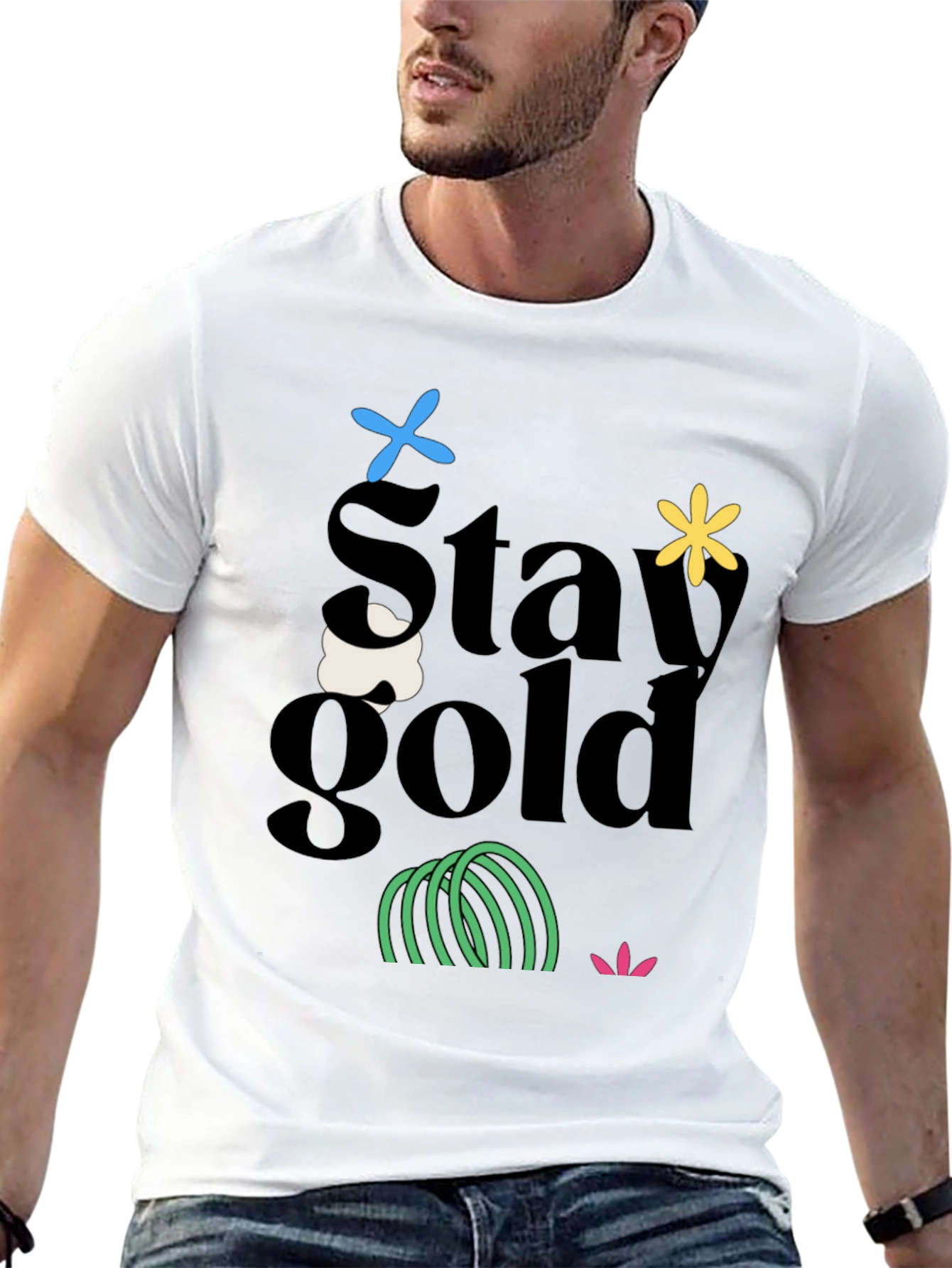 Stay Gold Graphic Tee - Trendy Unisex T-Shirt