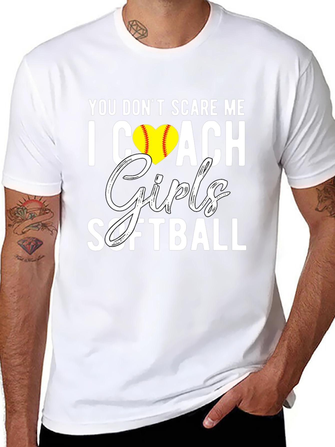 You Dont Scare Me I Coach Girls Softball T-Shirt