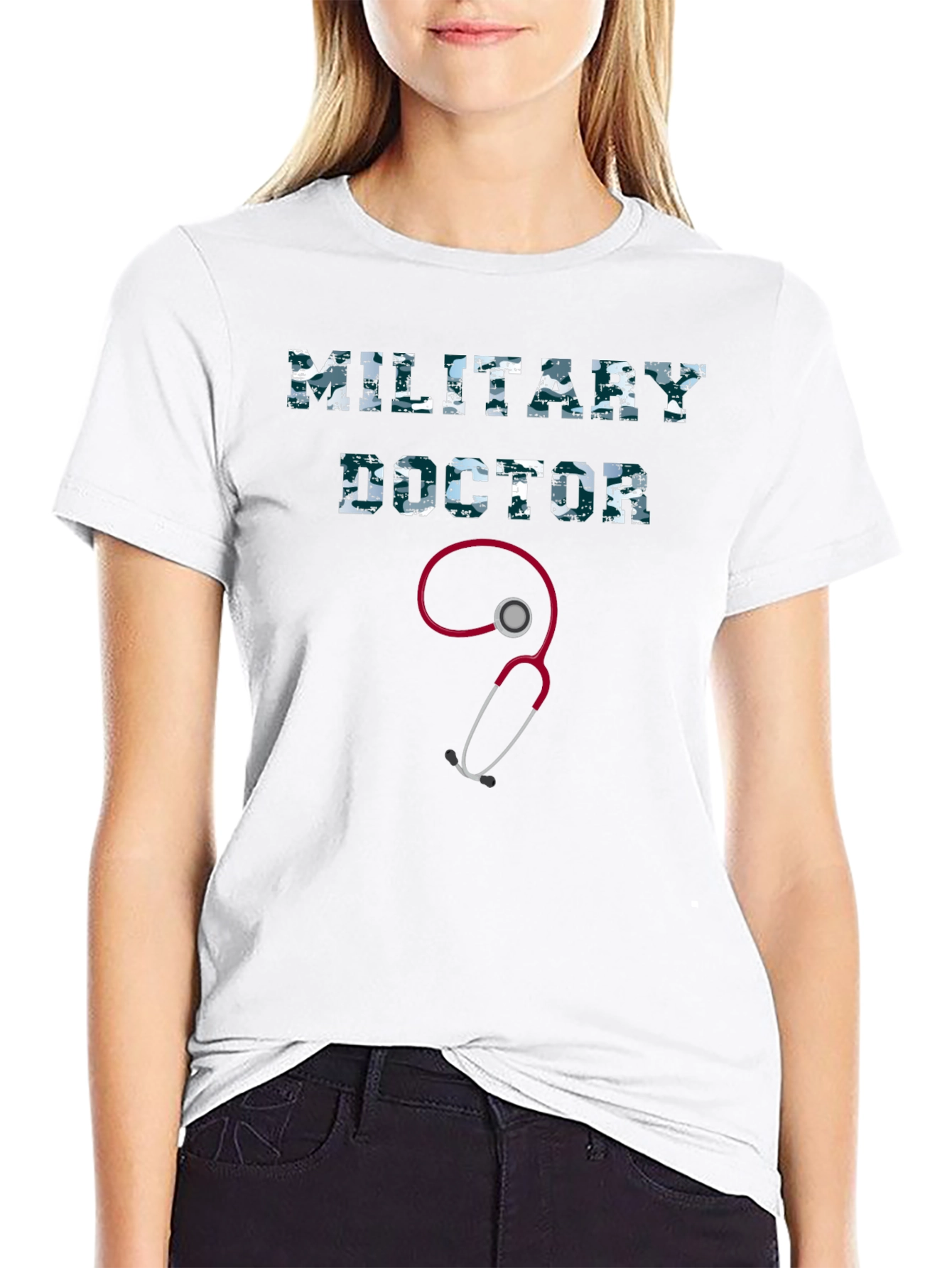 Military Doctor Graphic Tee - Camo Print