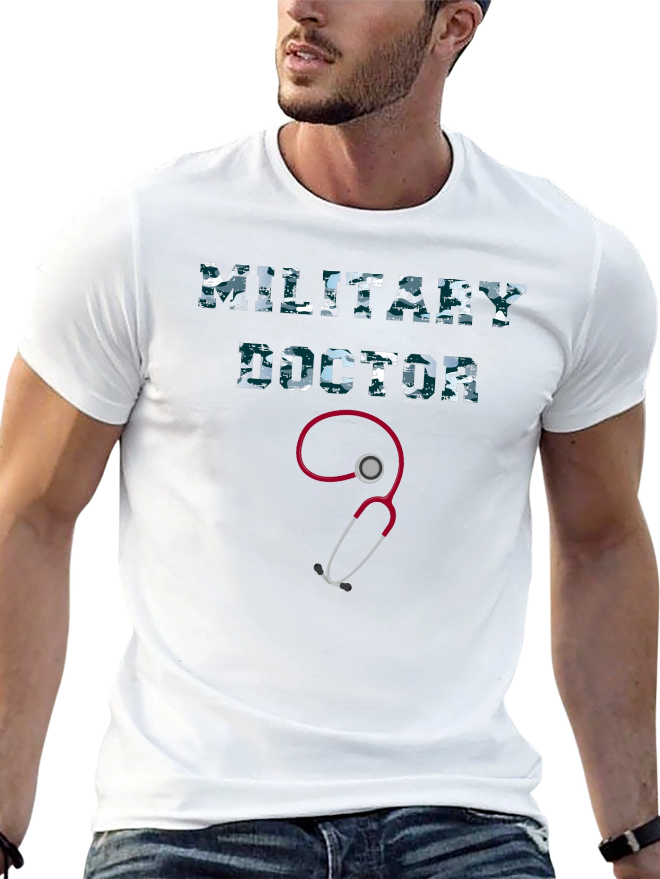 Military Doctor Graphic Tee - Camo Print